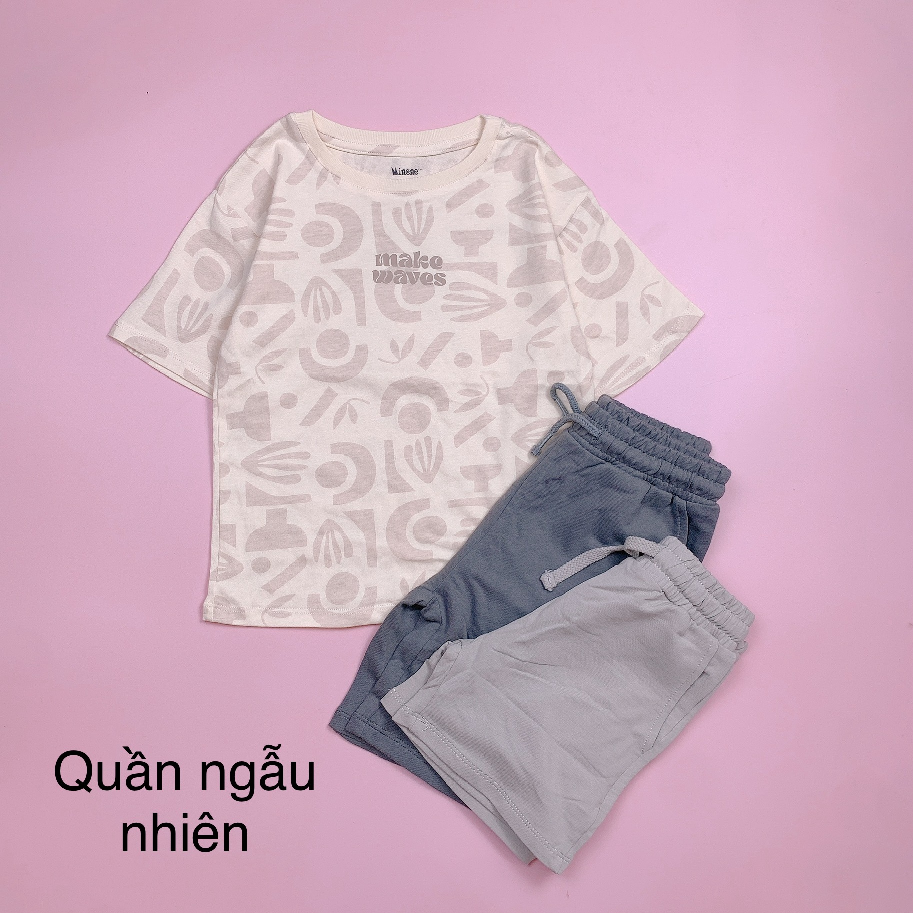 Bộ cotton Minene nhiều màu BT size 2-7y