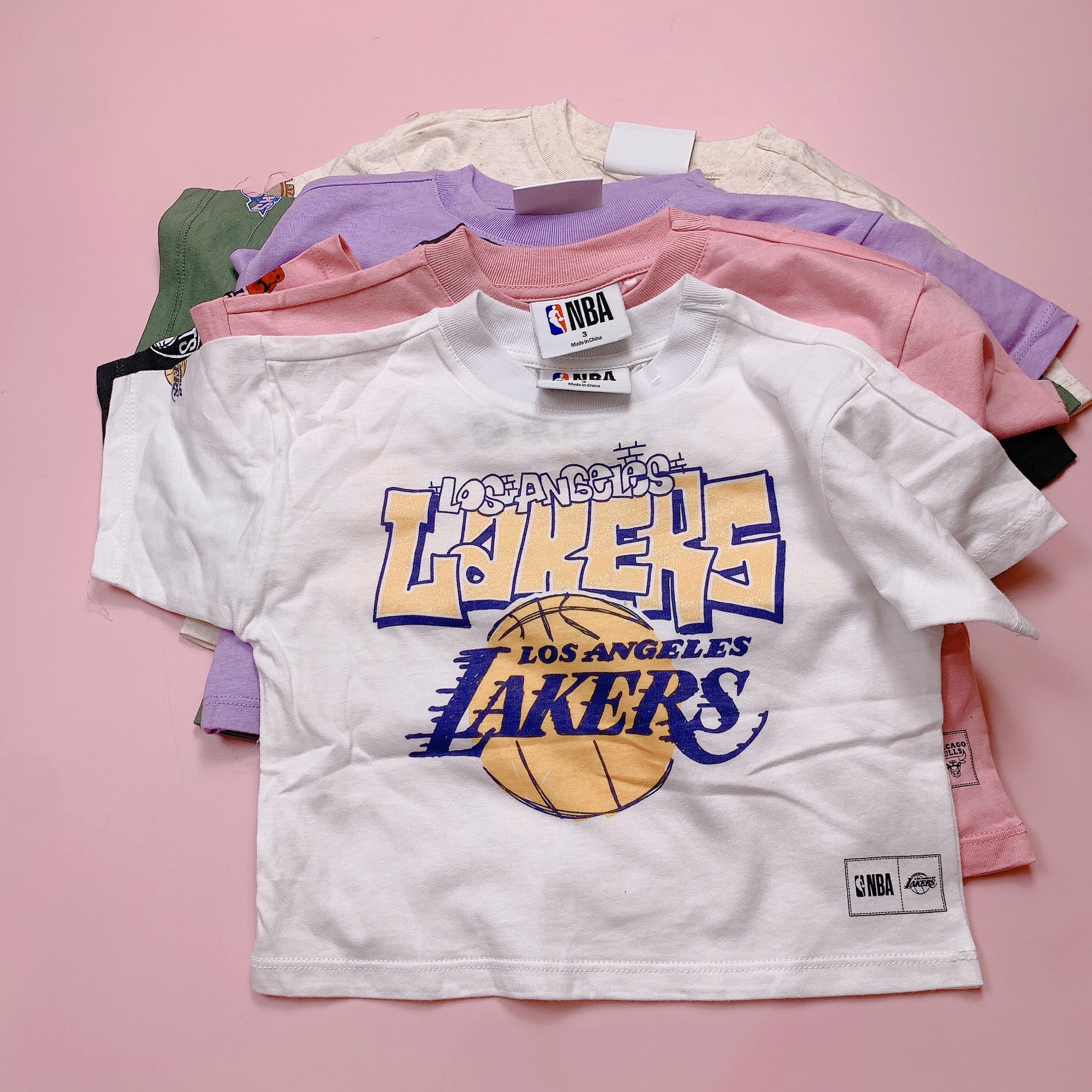 Dáng Croptop - Áo cotton NBA nhiều màu BG size 2-10y