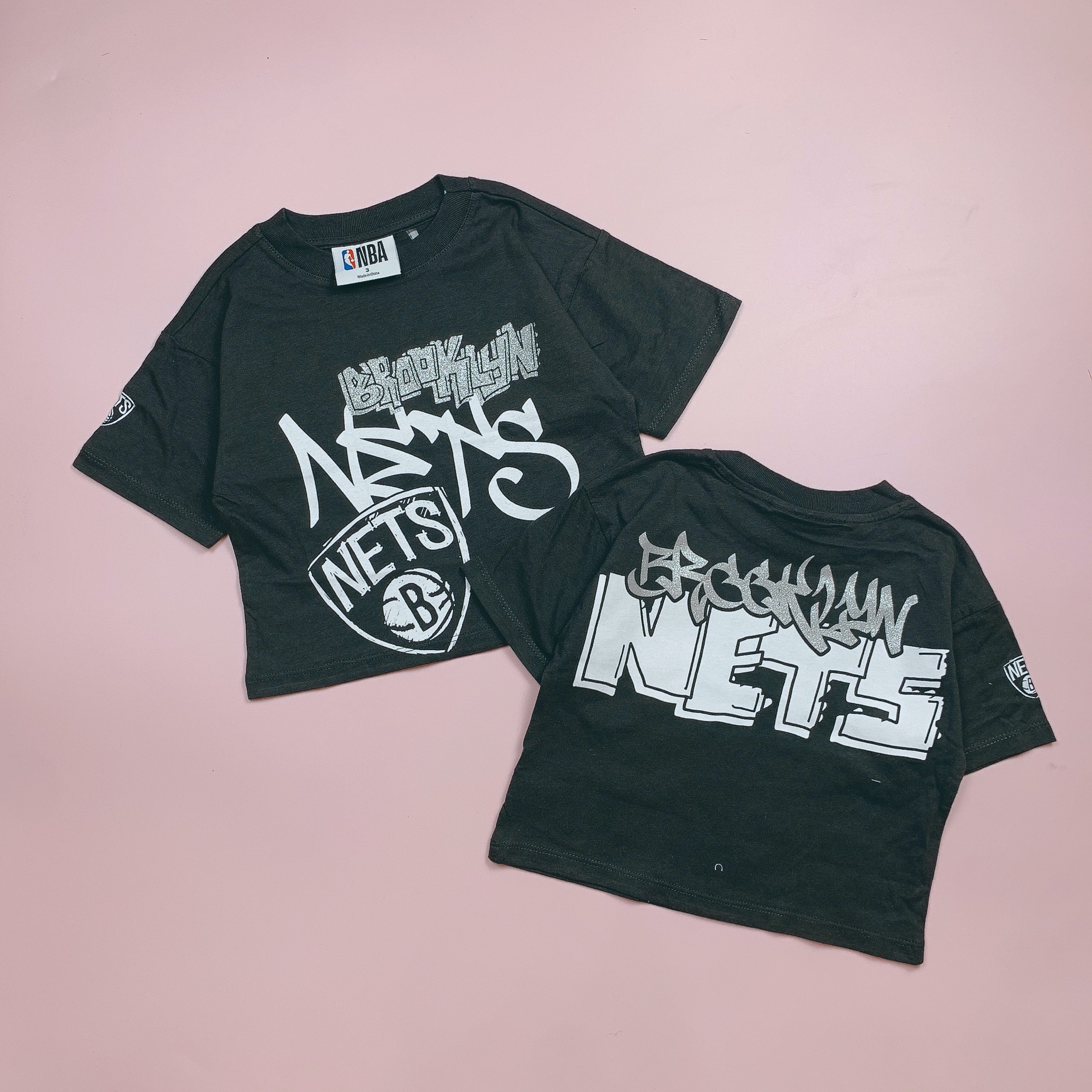 Dáng Croptop - Áo cotton NBA nhiều màu BG size 2-10y