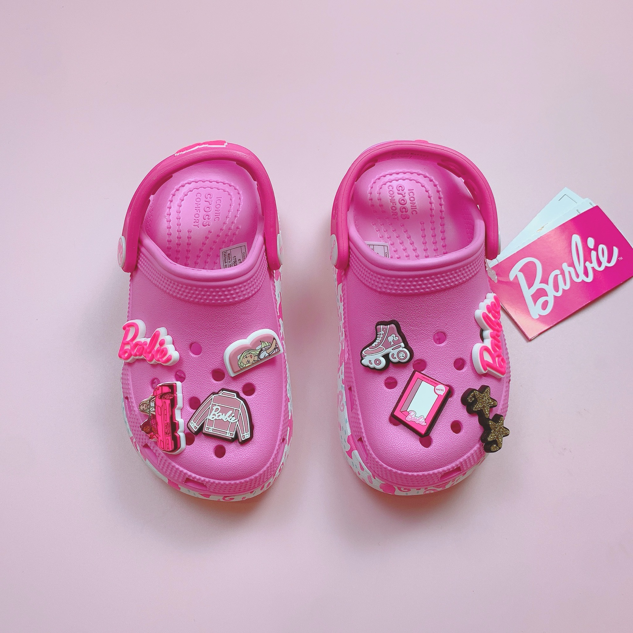 Sục Crocs đế cao Barbies hồng BG size C11-J4