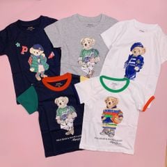 Áo cotton in gấu cổ tròn nhiều màu BTBG size 2-12y