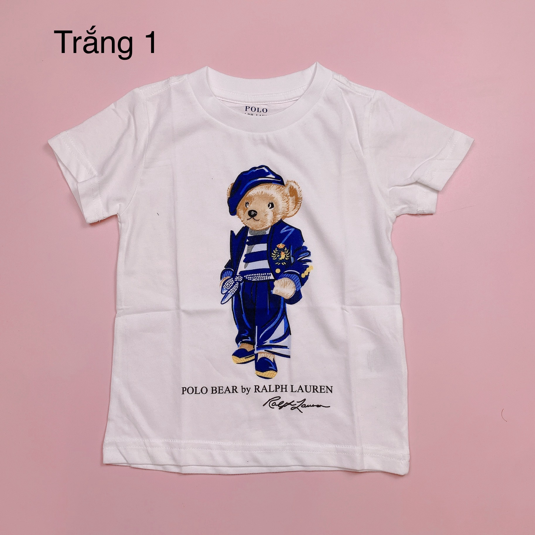 Áo cotton in gấu cổ tròn nhiều màu BTBG size 2-12y