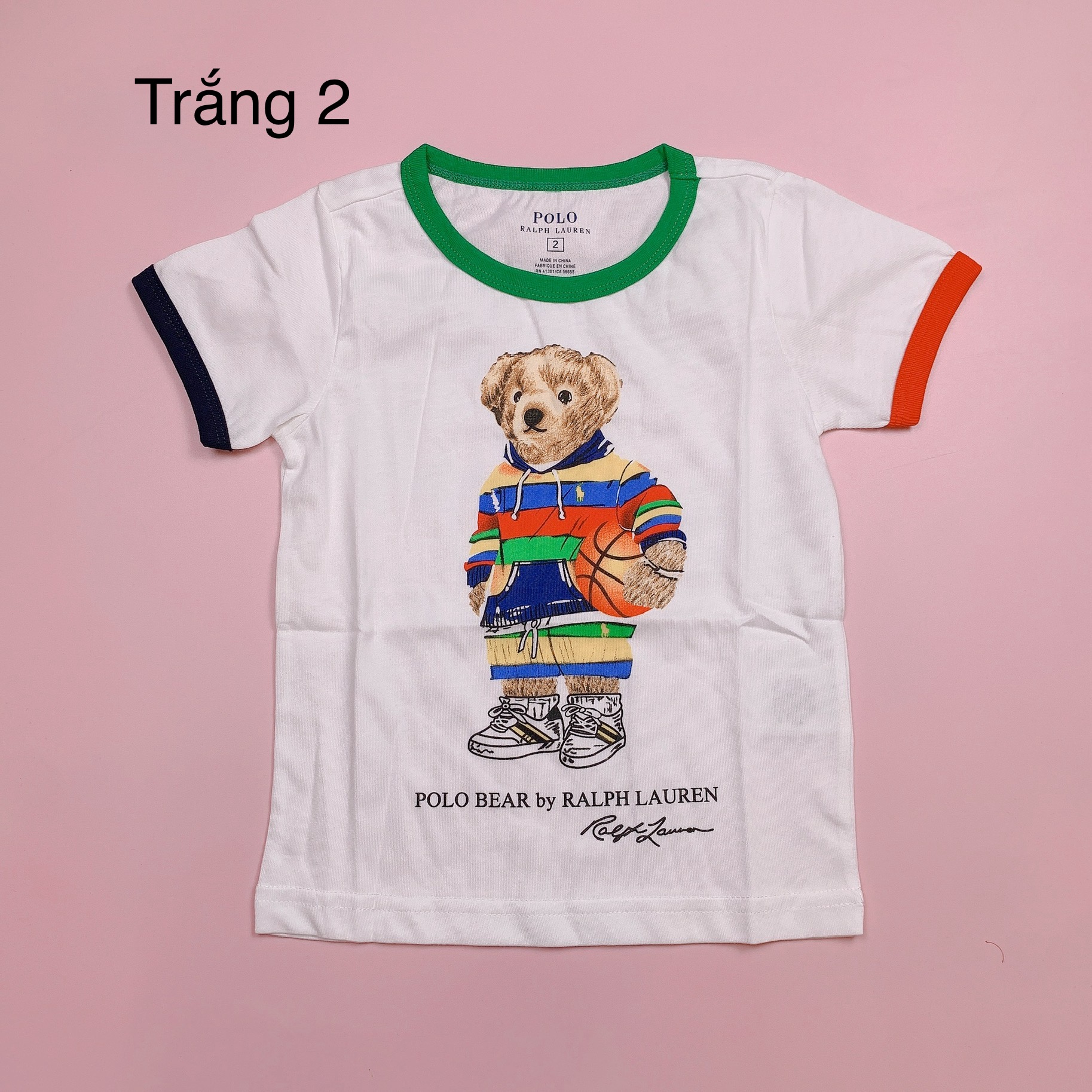 Áo cotton in gấu cổ tròn nhiều màu BTBG size 2-12y