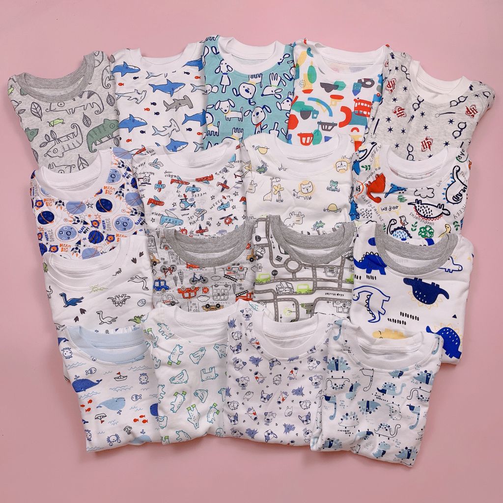 Bộ cotton Ru Design nhiều màu BT quần tam giác size 1-5y