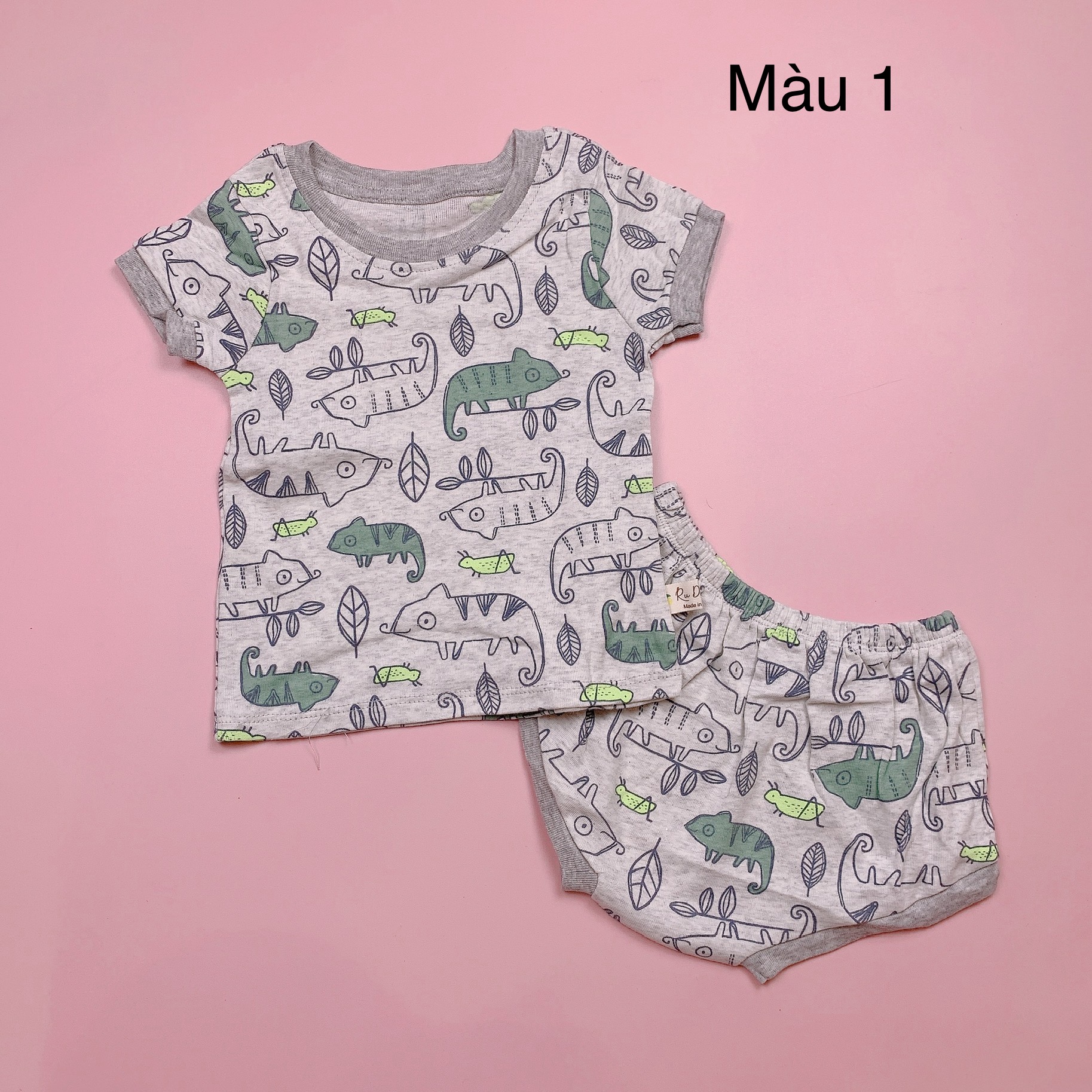 Bộ cotton Ru Design nhiều màu BT quần tam giác size 1-5y