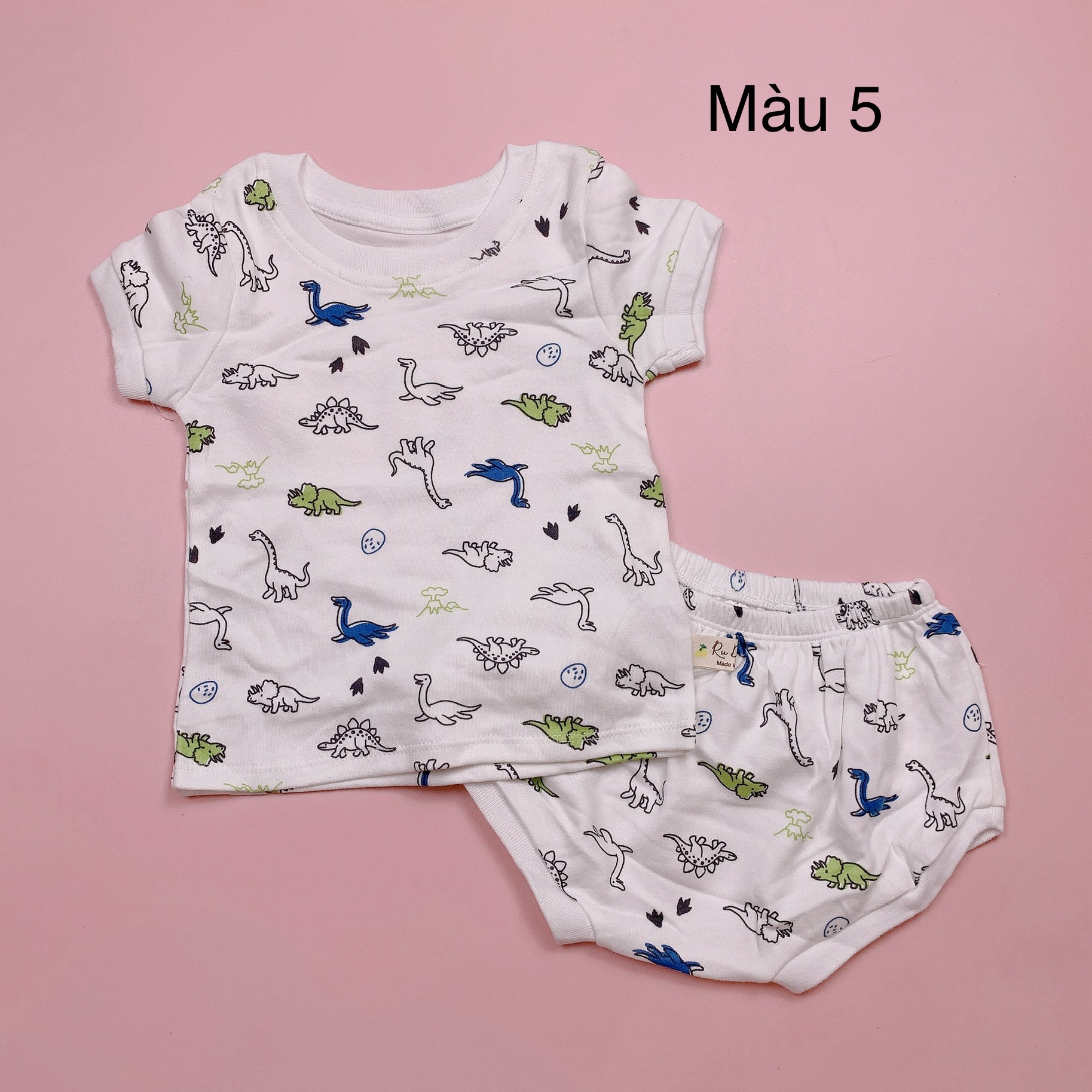 Bộ cotton Ru Design nhiều màu BT quần tam giác size 1-5y