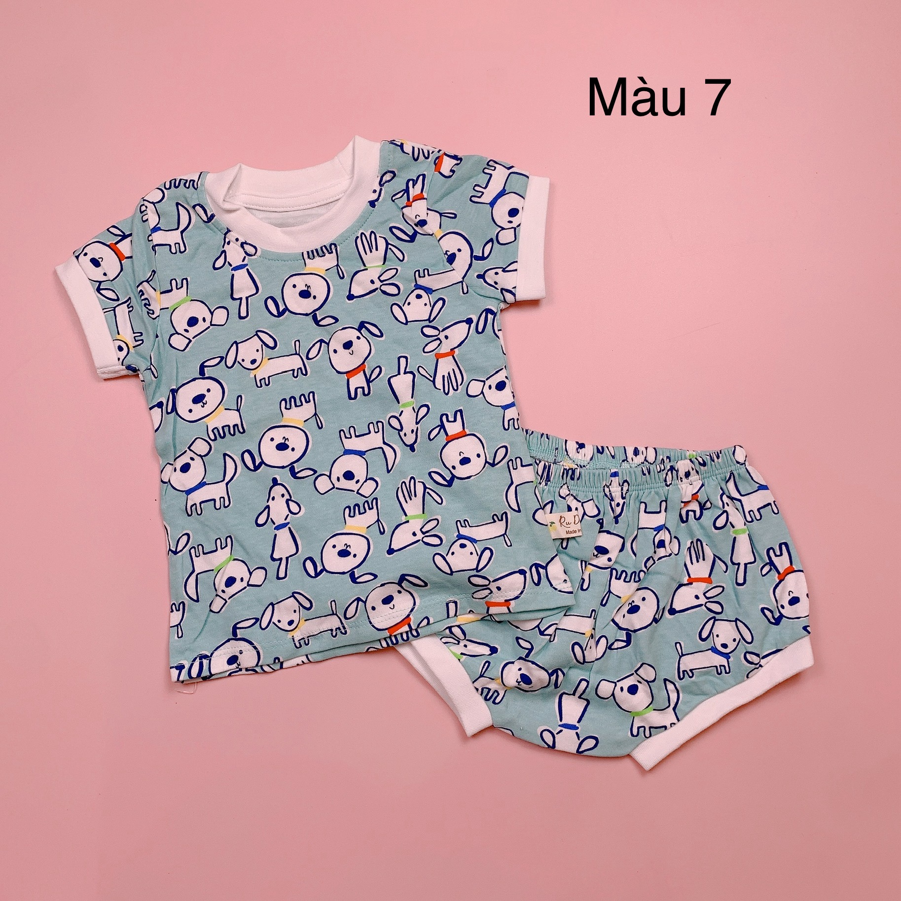 Bộ cotton Ru Design nhiều màu BT quần tam giác size 1-5y