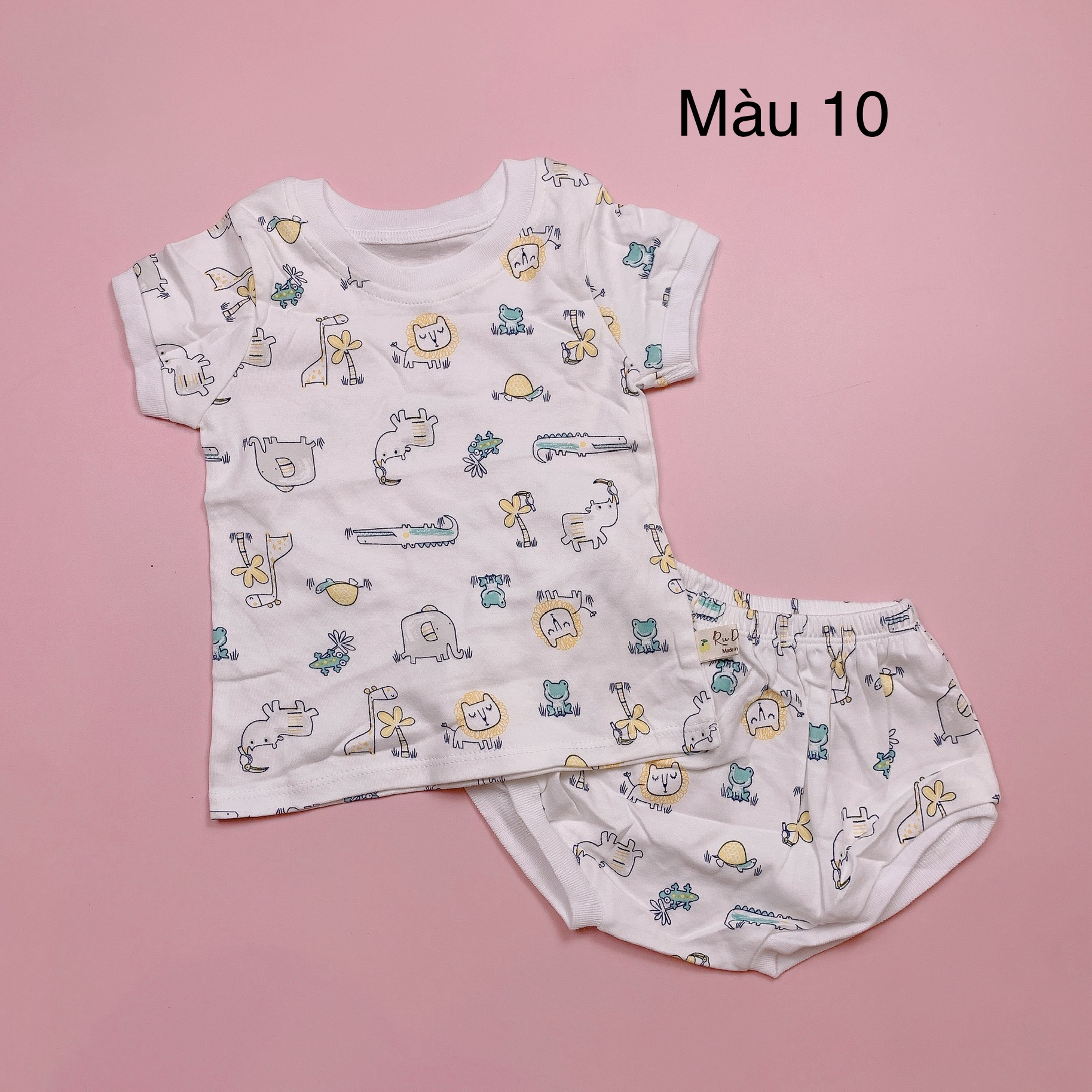 Bộ cotton Ru Design nhiều màu BT quần tam giác size 1-5y