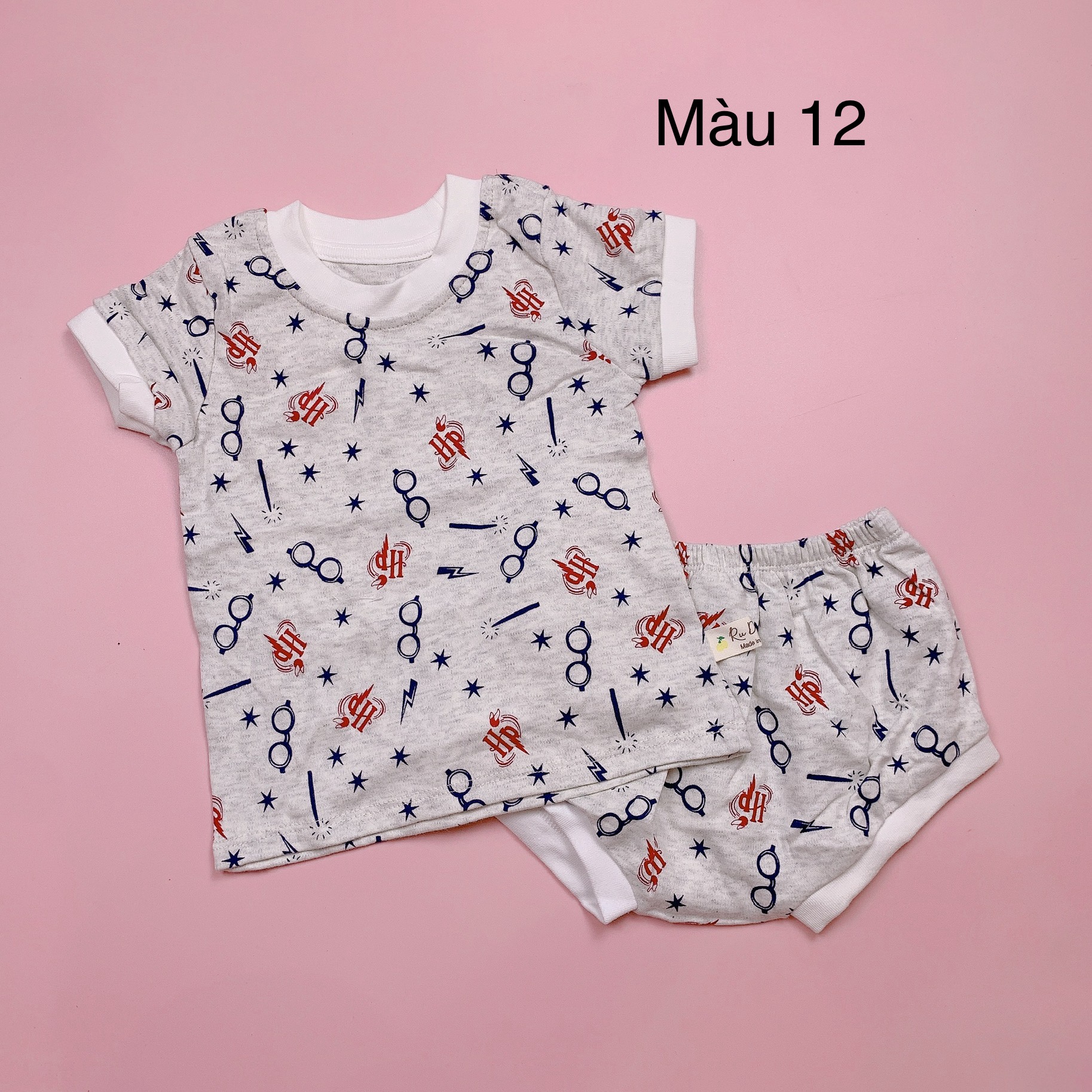 Bộ cotton Ru Design nhiều màu BT quần tam giác size 1-5y