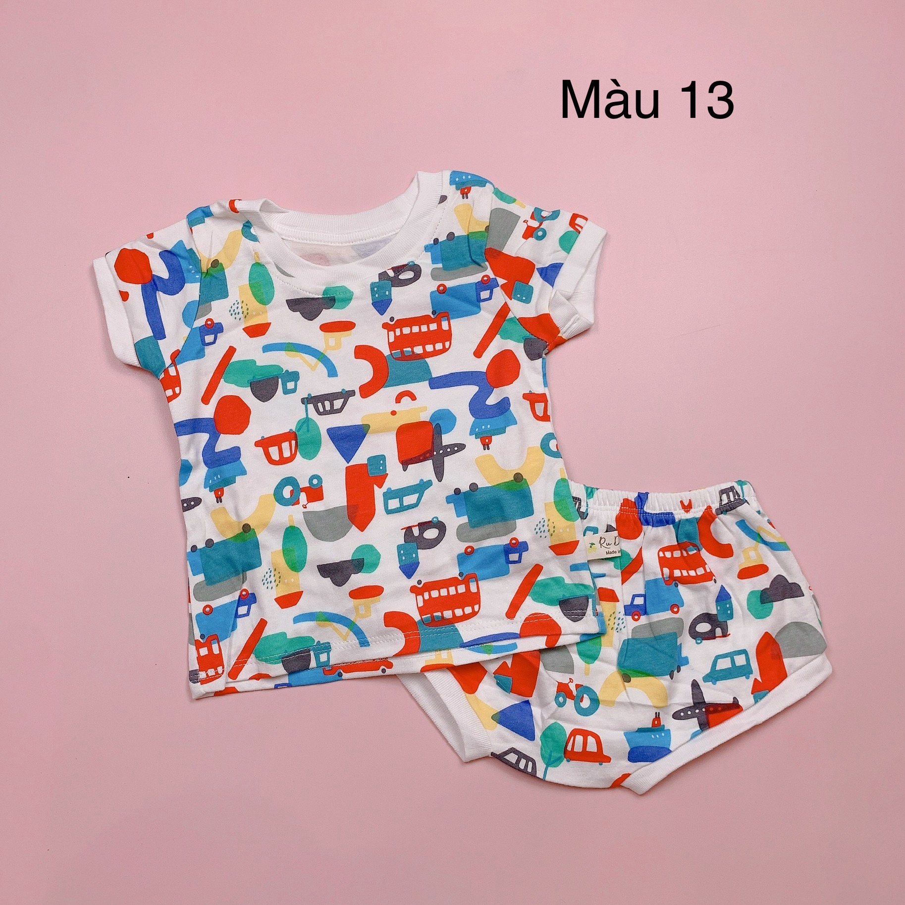 Bộ cotton Ru Design nhiều màu BT quần tam giác size 1-5y