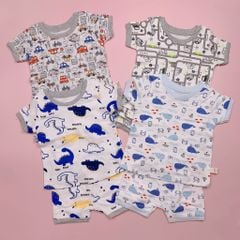 Bộ cotton Ru Design bo gấu nhiều màu BT size 2-7y