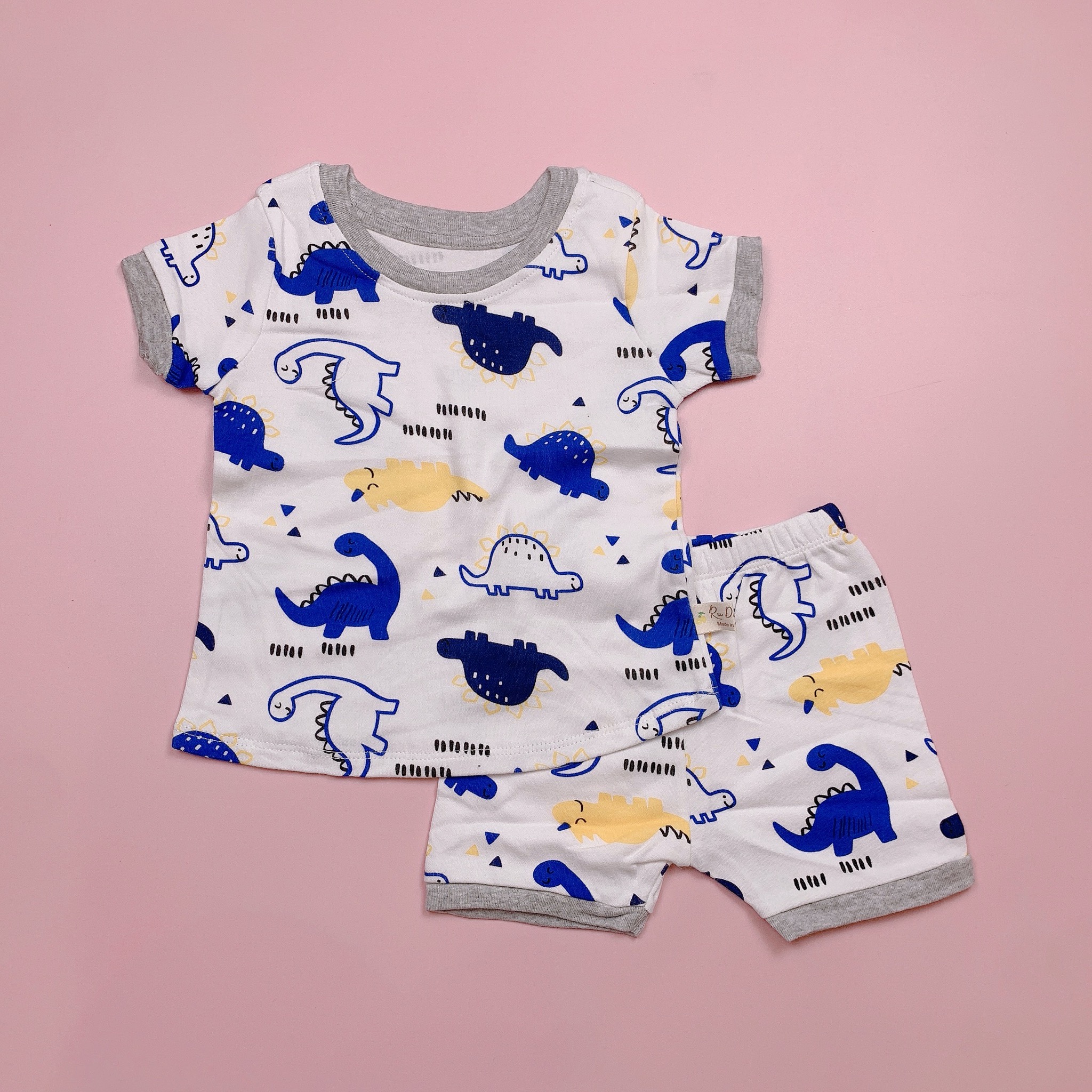 Bộ cotton Ru Design bo gấu nhiều màu BT size 2-7y