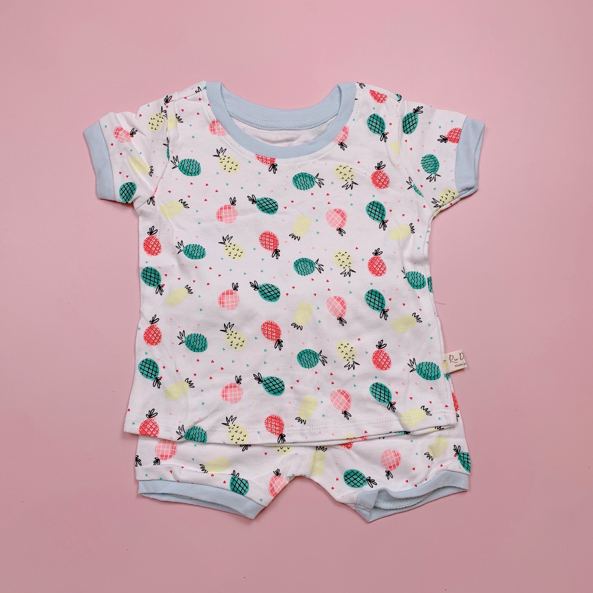 Bộ cotton Ru Design bo gấu nhiều màu BG size 2-7y