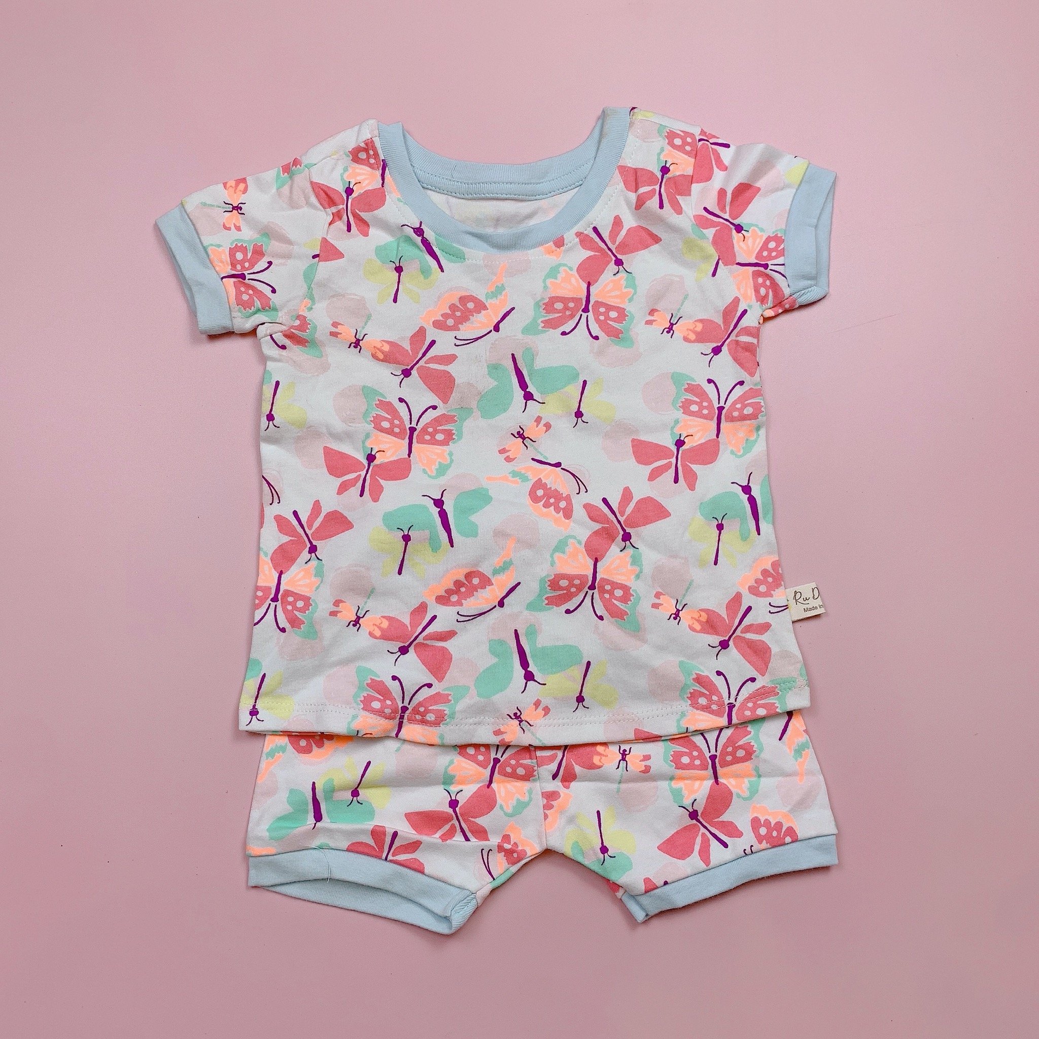 Bộ cotton Ru Design bo gấu nhiều màu BG size 2-7y