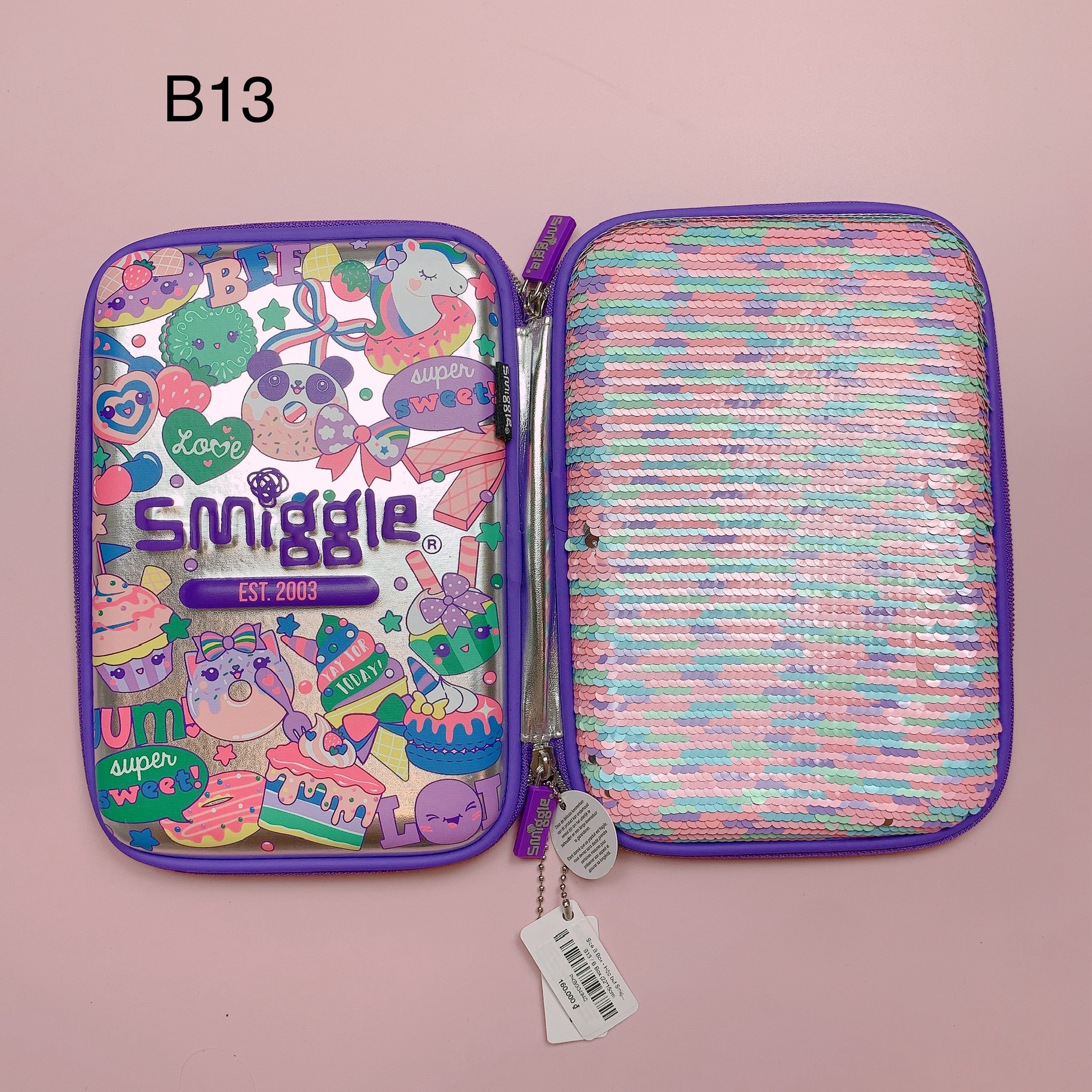 Size B Box - Hộp bút Smiggle nhiều màu cho bé size 22*15cm