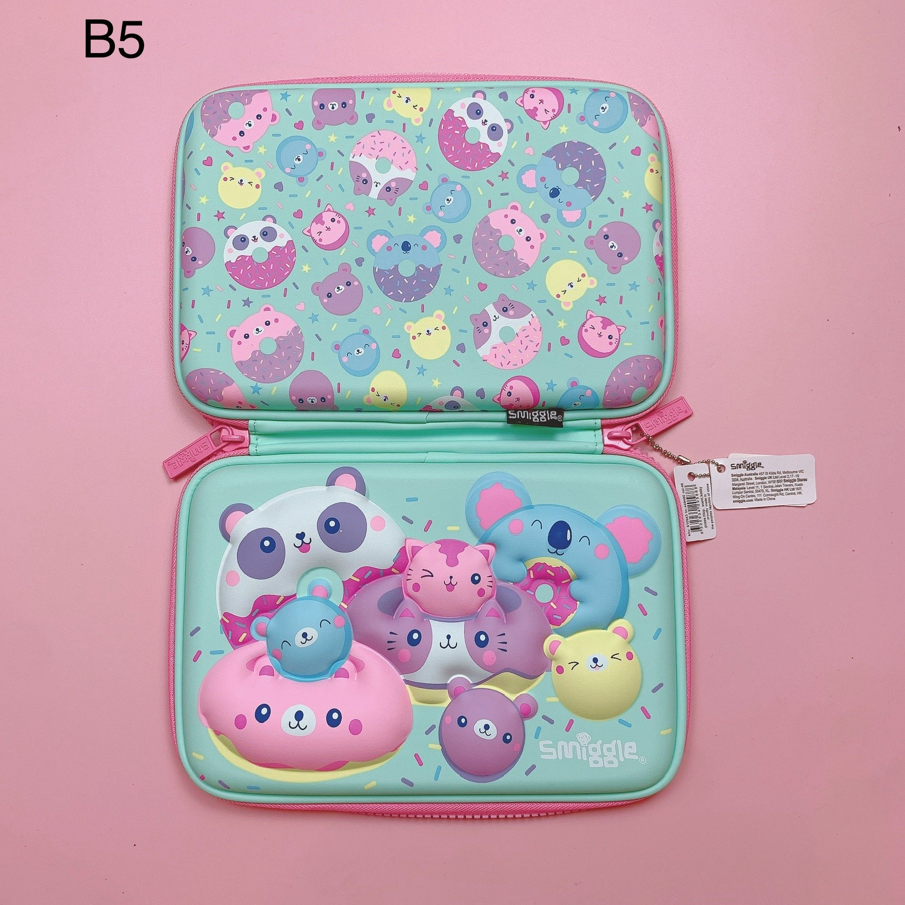 Size B Box - Hộp bút Smiggle nhiều màu cho bé size 22*15cm