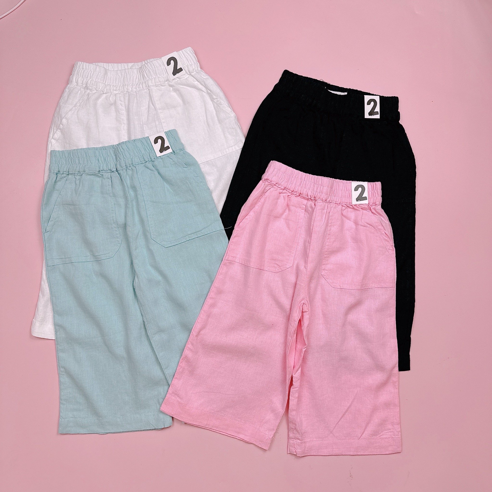 Quần dài ống suông vải linen Cotton On dư xịn nhiều màu BG size 2-10y