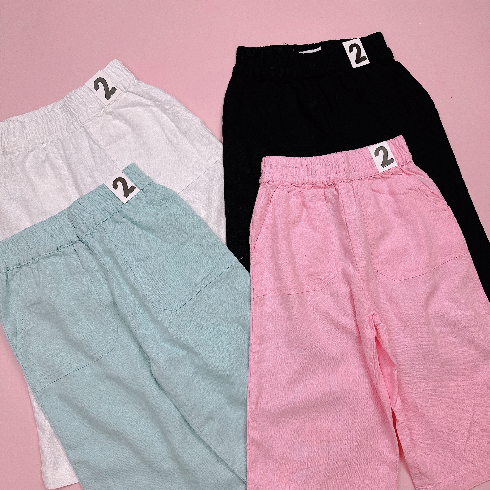 Quần dài ống suông vải linen Cotton On dư xịn nhiều màu BG size 2-10y