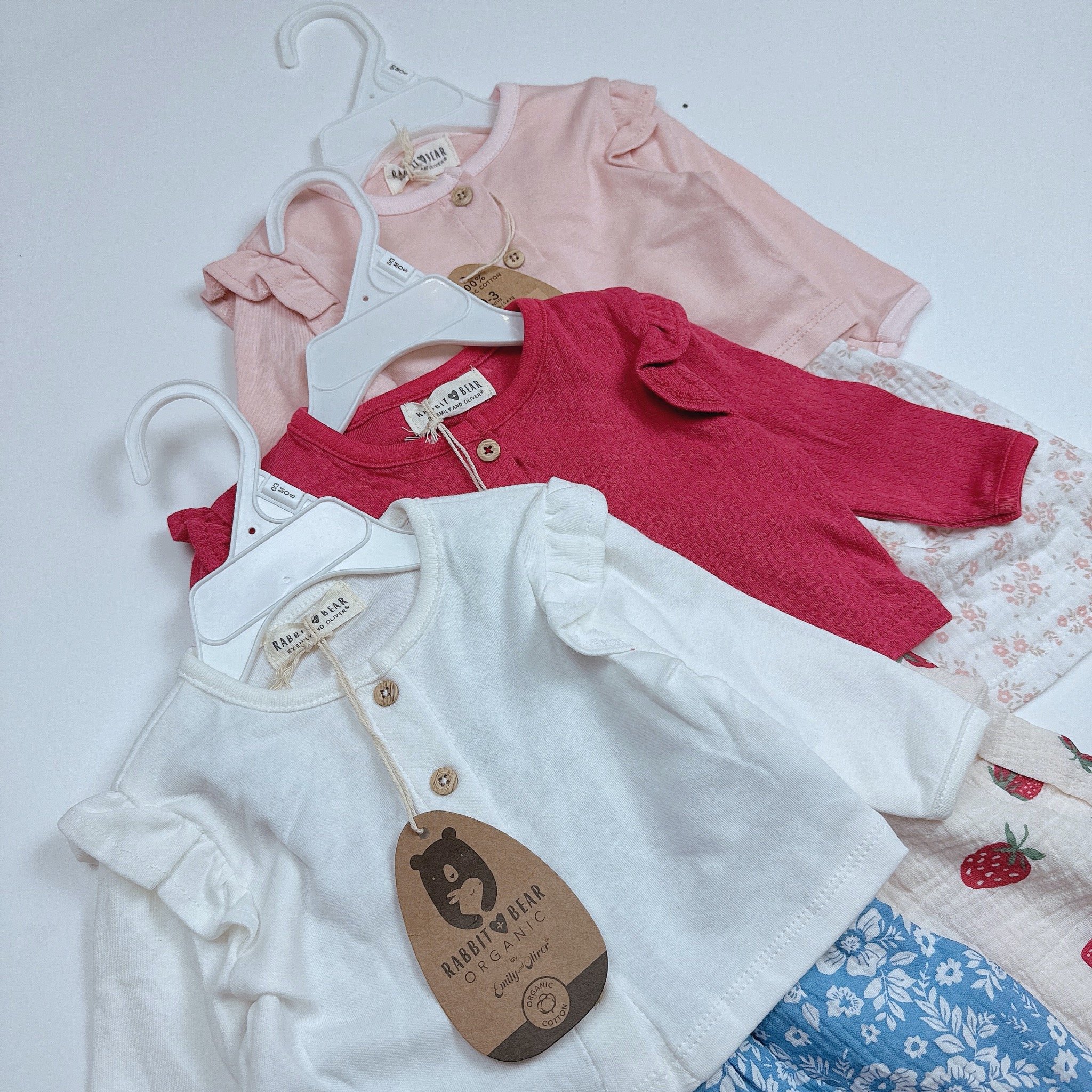 Set 2ct Rabbit Bear váy hai dây muslin + áo khoác BG size 3-24m