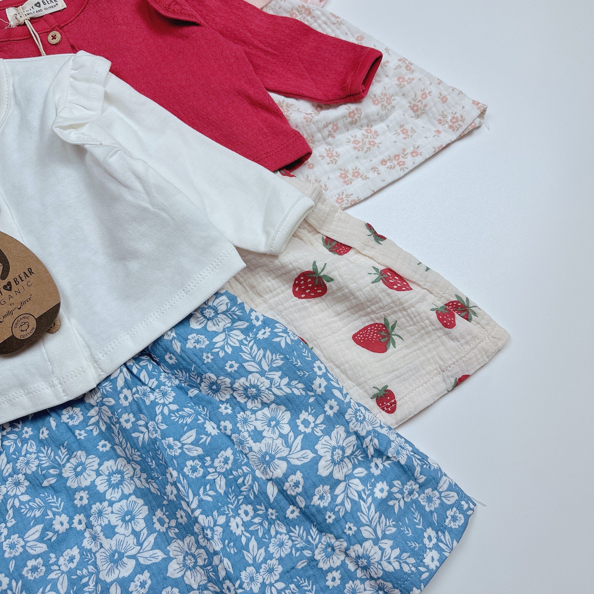 Set 2ct Rabbit Bear váy hai dây muslin + áo khoác BG size 3-24m