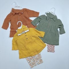 Set 3ct Oliver & Emily áo xô muslin + legging cotton BG size 3-24m