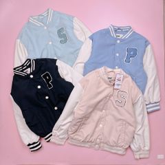 Áo khoác bomber phao Lime Kids thêu chữ nhiều màu BTBG size 2-6y