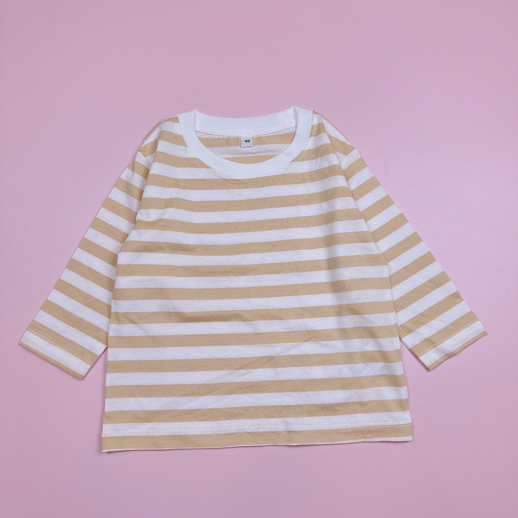 Áo cotton dài tay Muji kẻ nhiều màu cho bé size 80 - 150