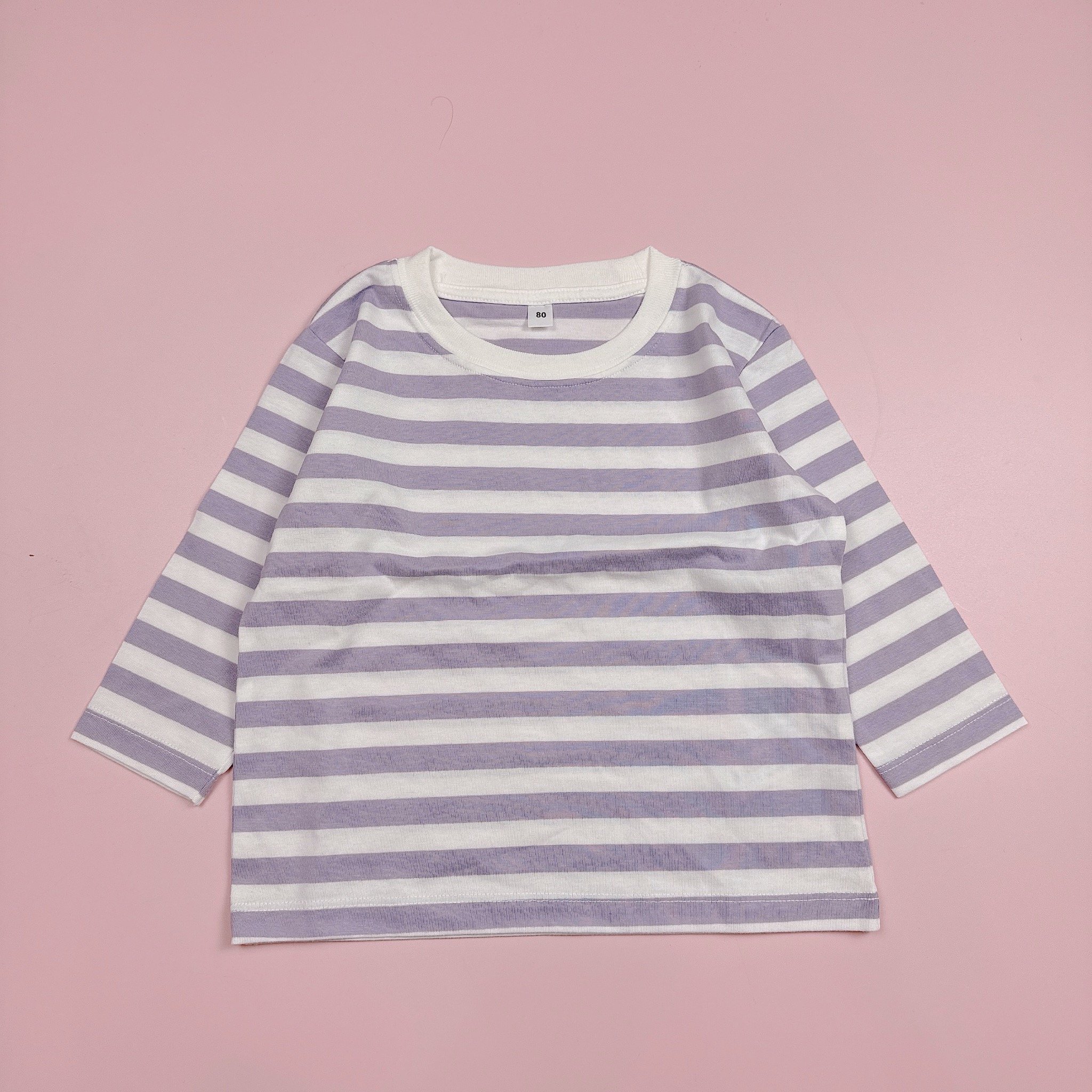 Áo cotton dài tay Muji kẻ nhiều màu cho bé size 80 - 150