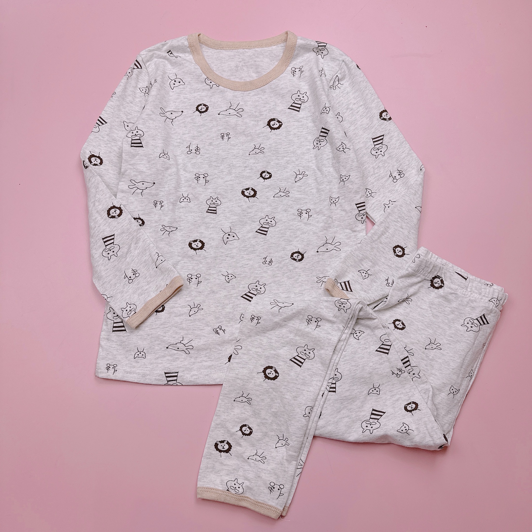 Bộ cotton nhiều hình Bé Trai Bé Gái size 90 - 130 - Bảng màu 1