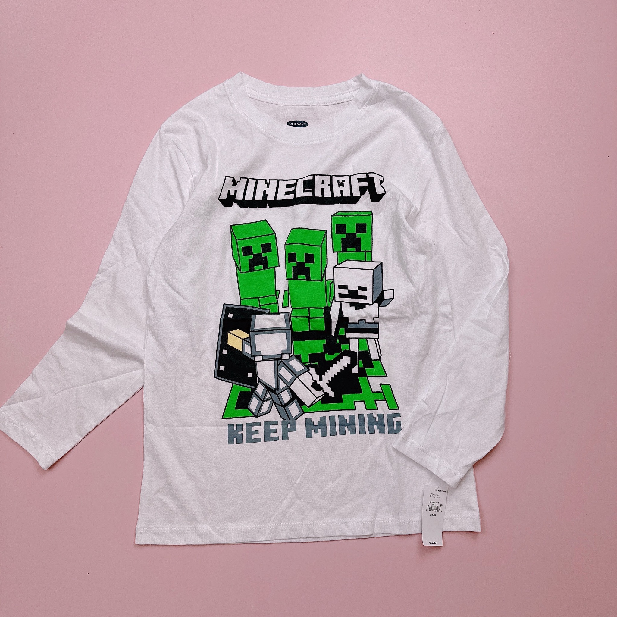 Áo cotton ONV nhiều hình MineCraft size 4 - 18y (form to)