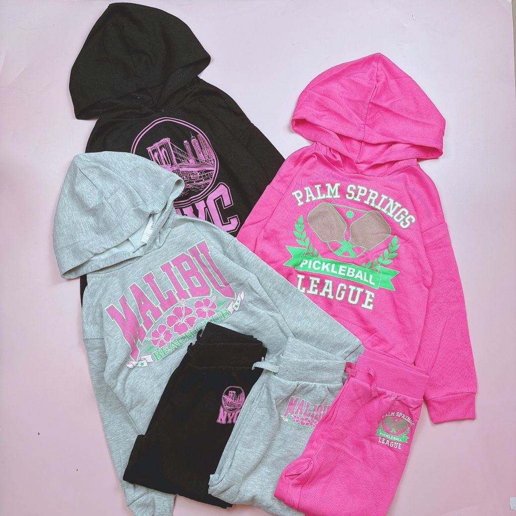 Bộ nỉ bông mỏng mềm Forever Me 3 màu Bé Gái size 5 - 18y