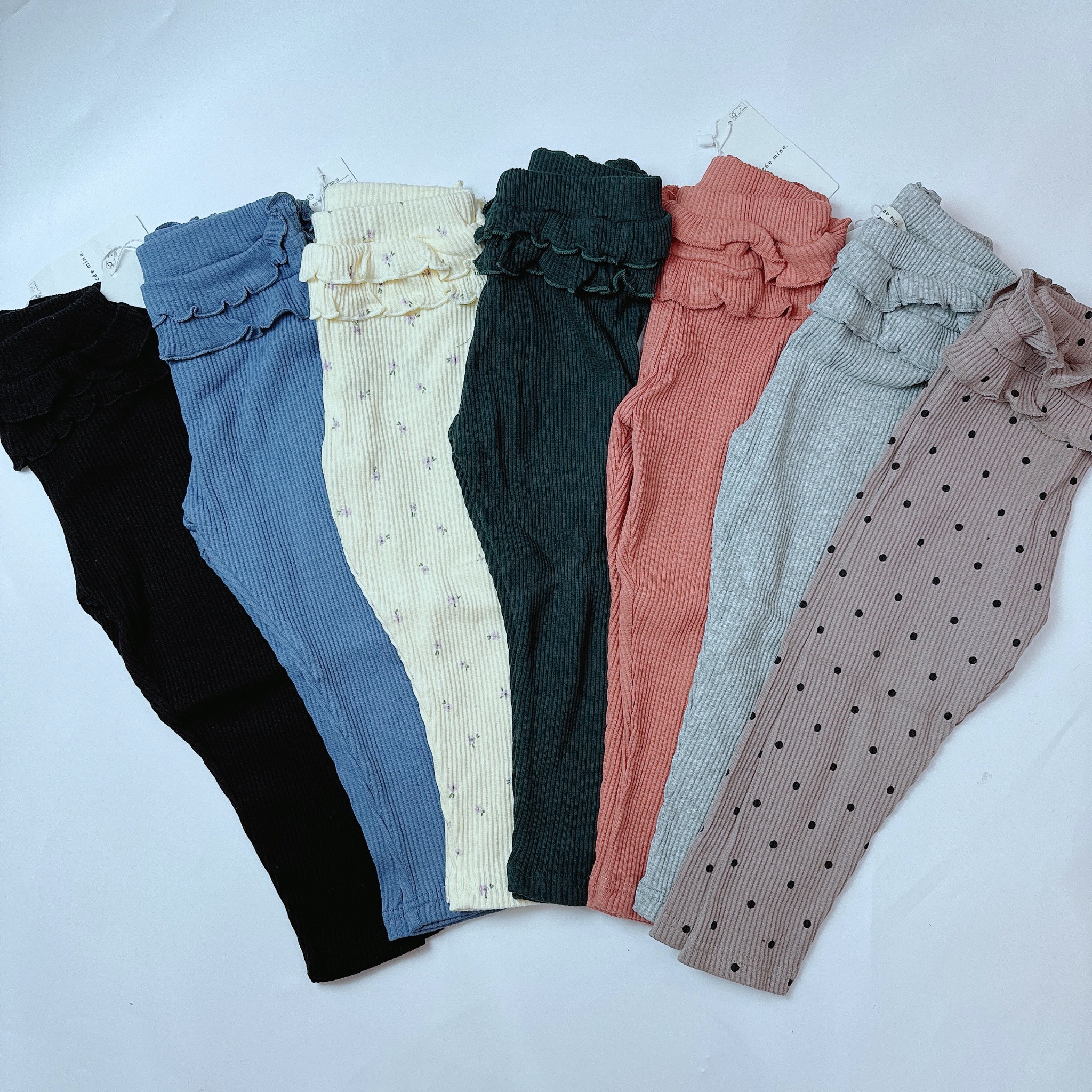 Quần legging thun tăm Lycee Mine xuất Nhật nhiều màu bé gái size 90-150
