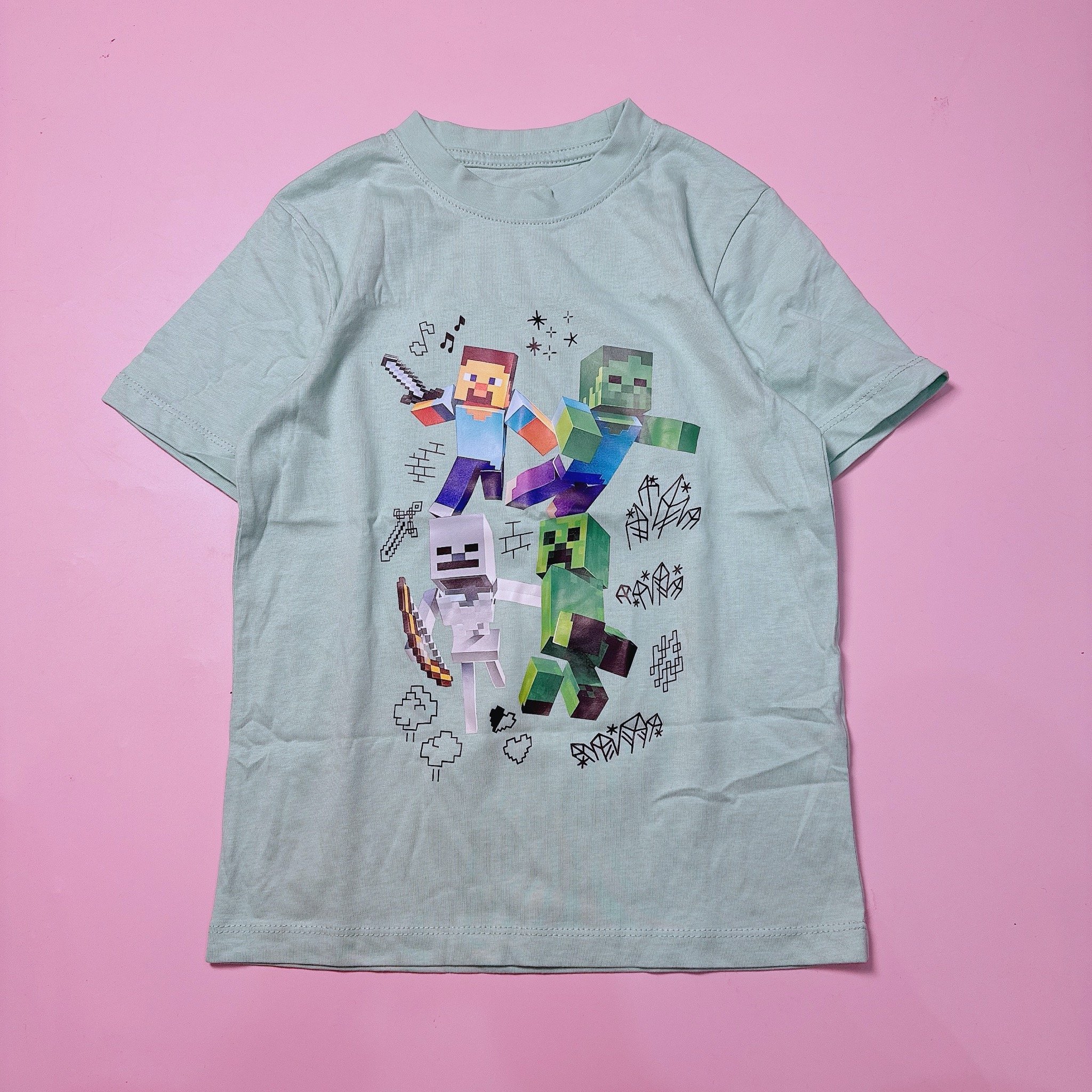 Áo cotton ONV hoạ tiết Roblox, Minecraft nhiều màu cho bé trai size 5-18y