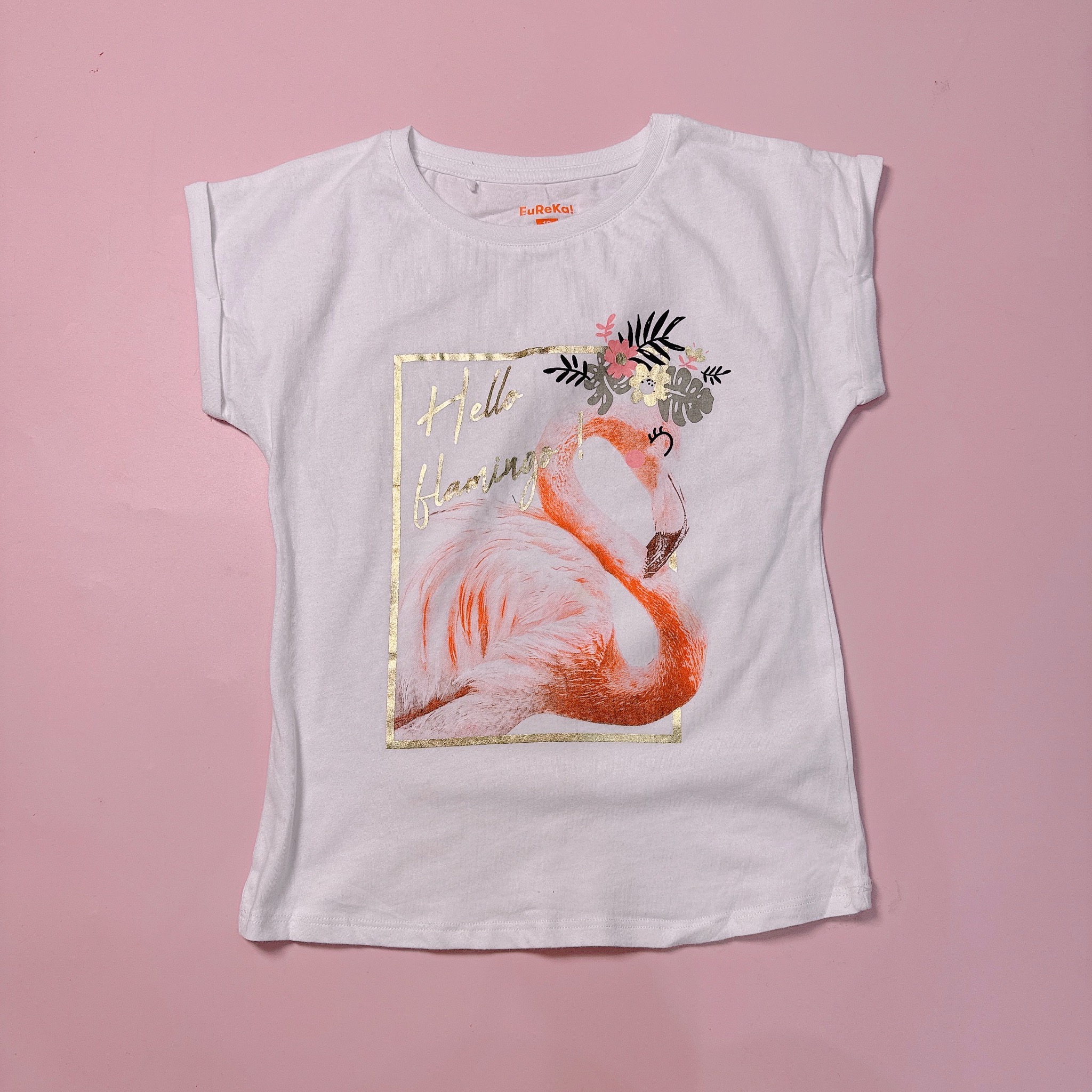 Áo cotton Eureka vai rơi màu trắng nhiều họa tiết bé gái dòng đại size 10-16y