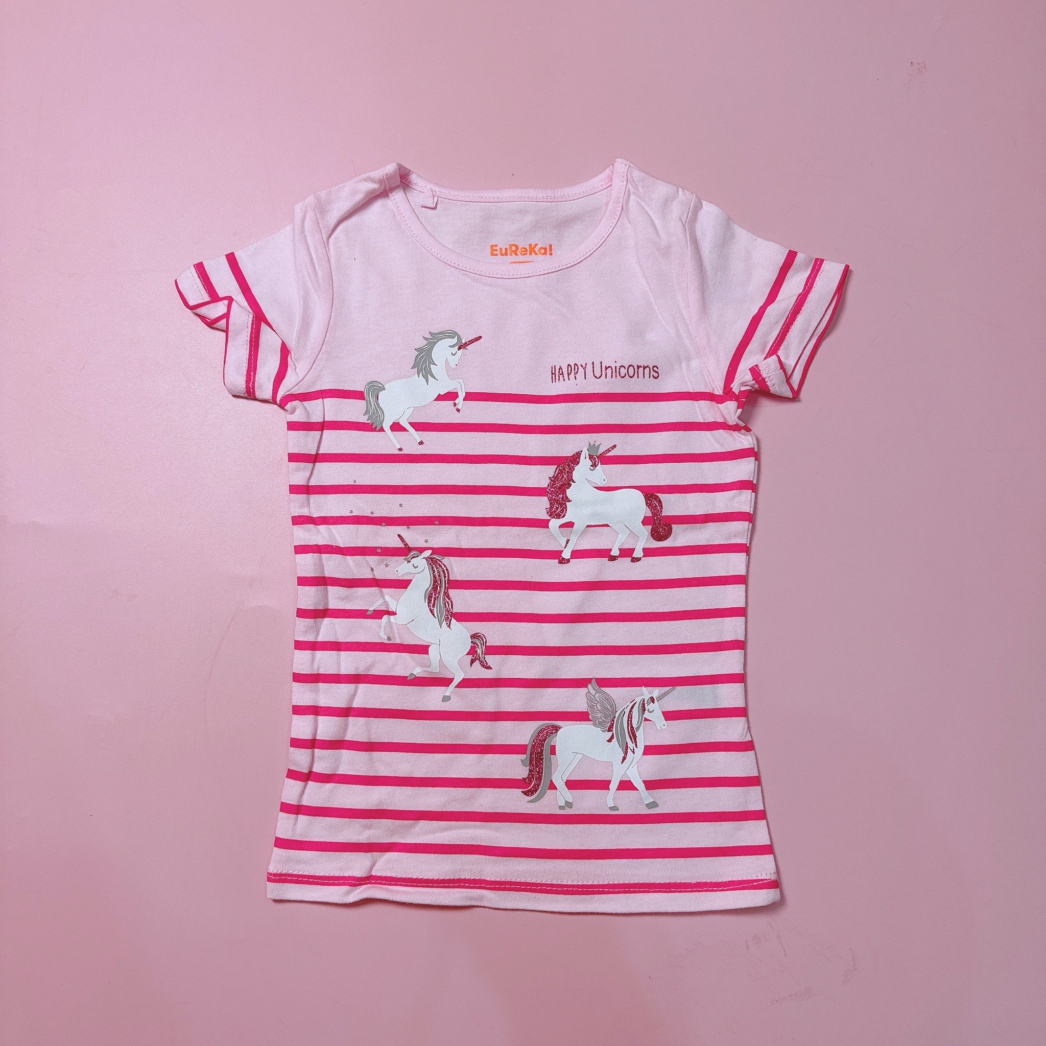 Áo cotton Eureka kẻ nhiều màu cho bé gái size 2-16y