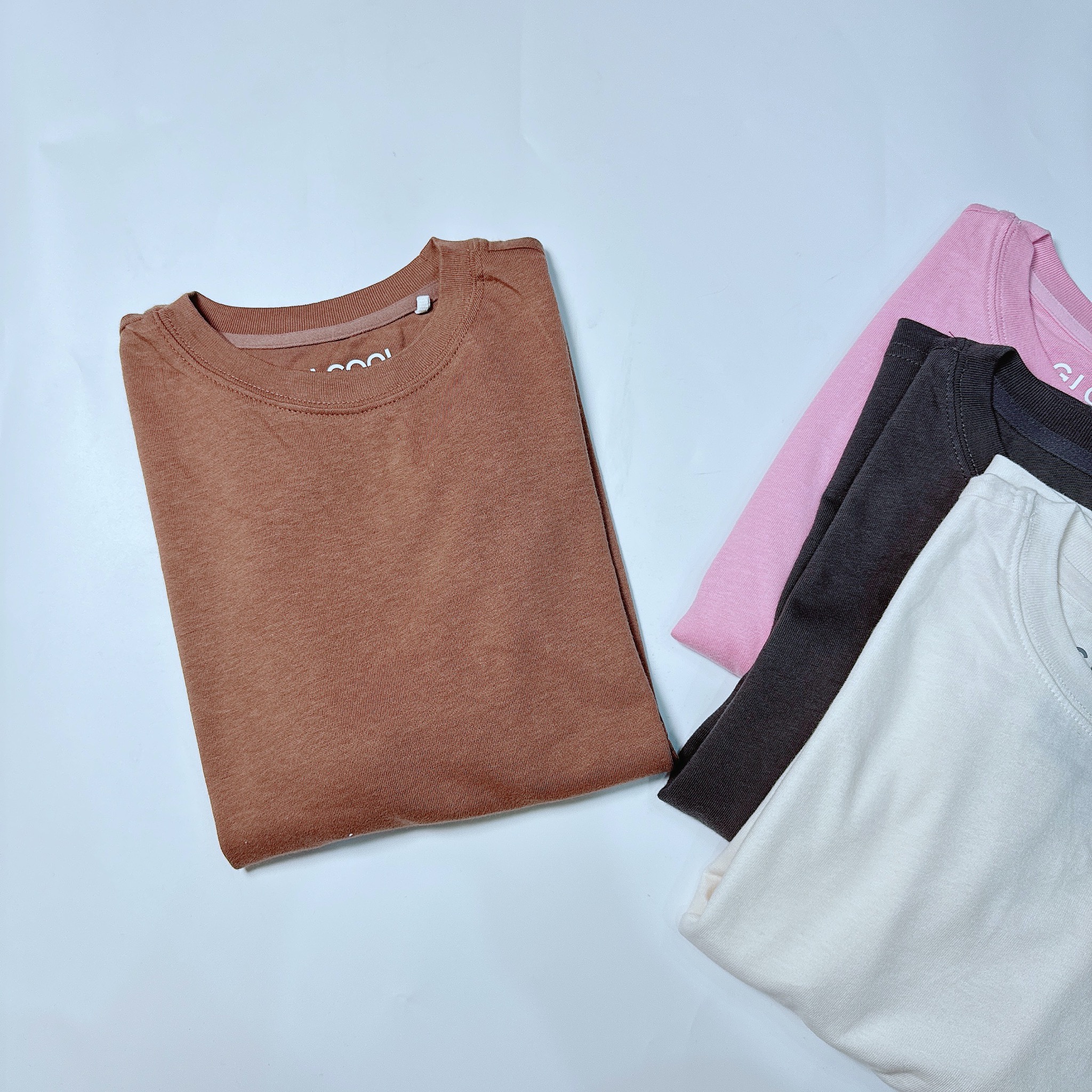 Áo cotton GGJJ Cool oversize trơn nhiều màu cho bé size 6 - 14y