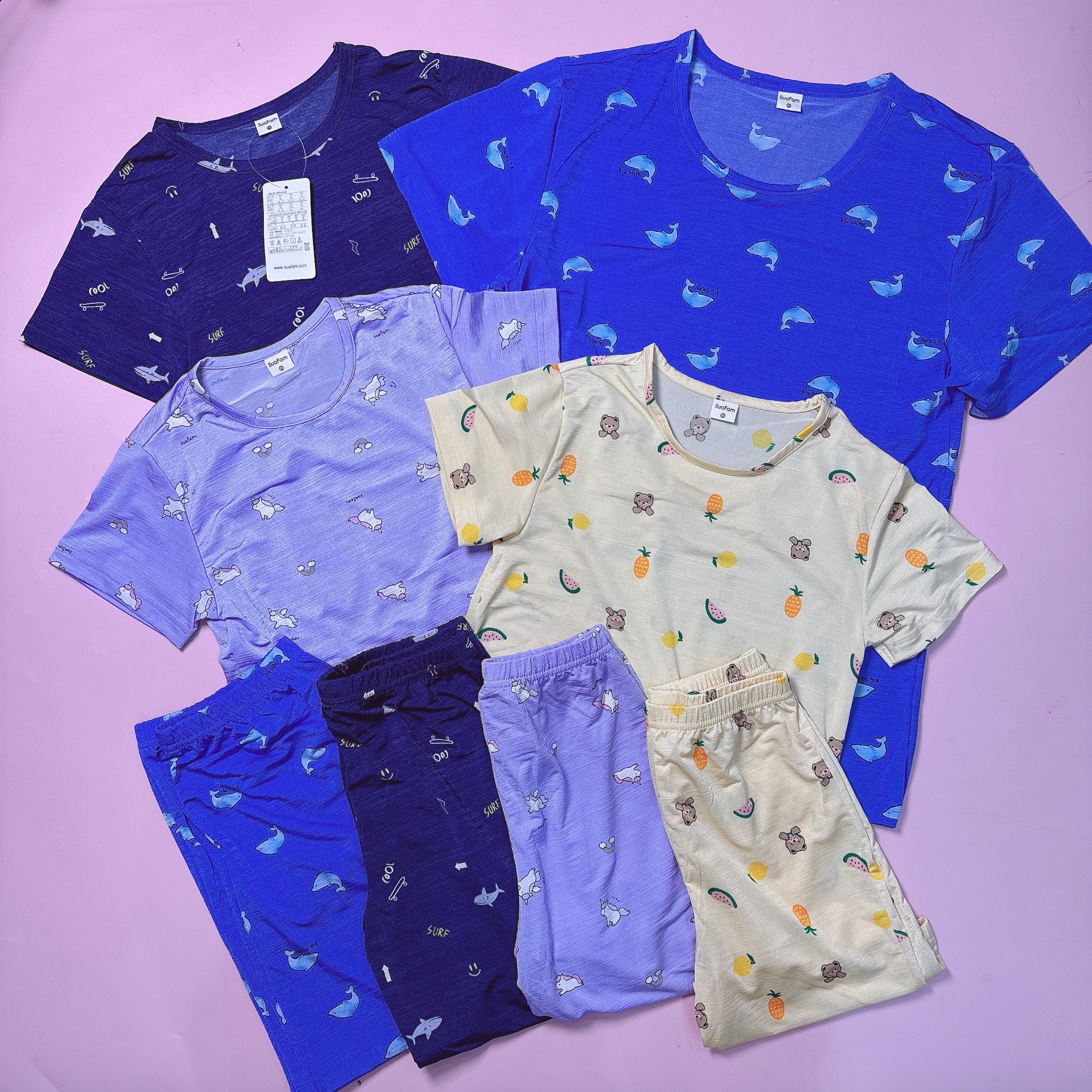 Bộ thun poly SuaFam xuất Hàn nhiều màu cho bé size 65 - 85 ( 6 - 14y )