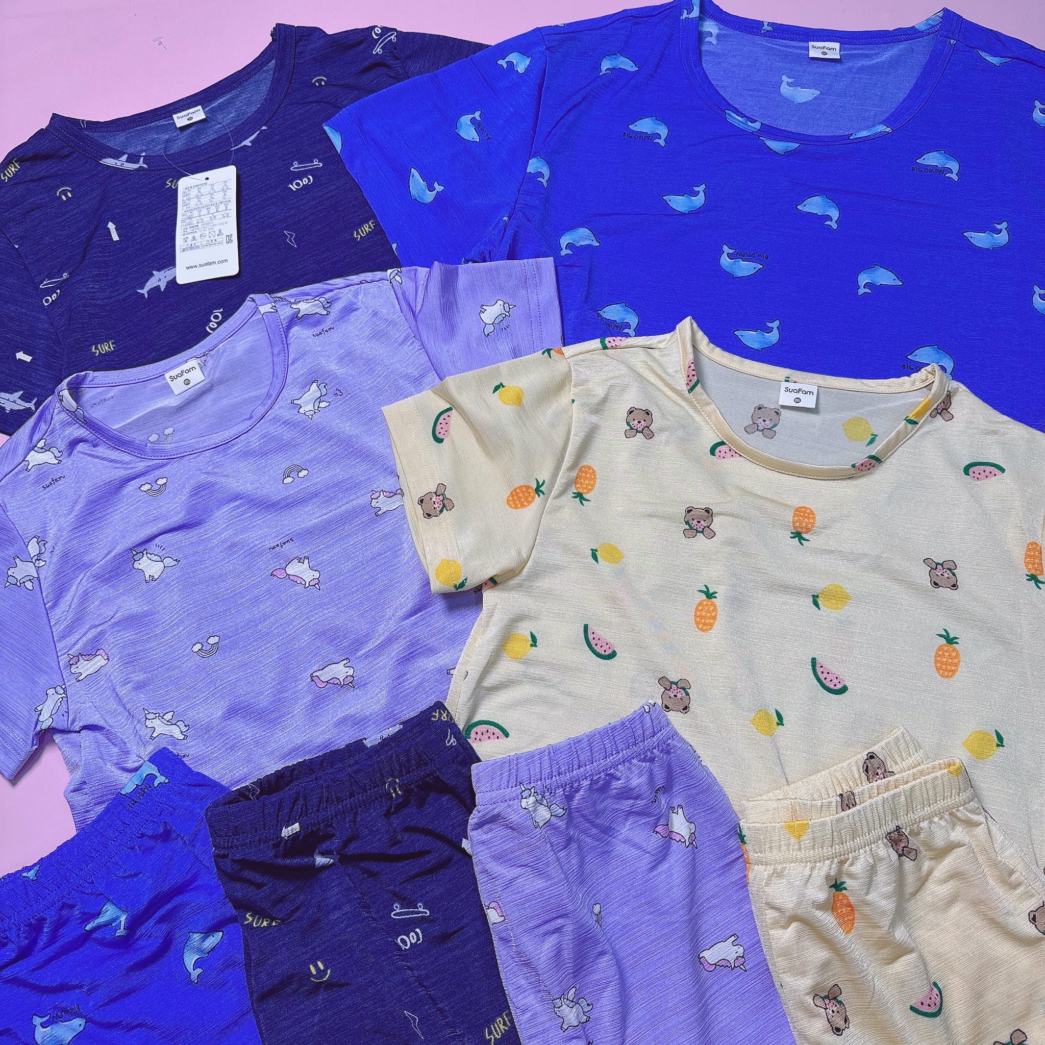 Bộ thun poly SuaFam xuất Hàn nhiều màu cho bé size 65 - 85 ( 6 - 14y )