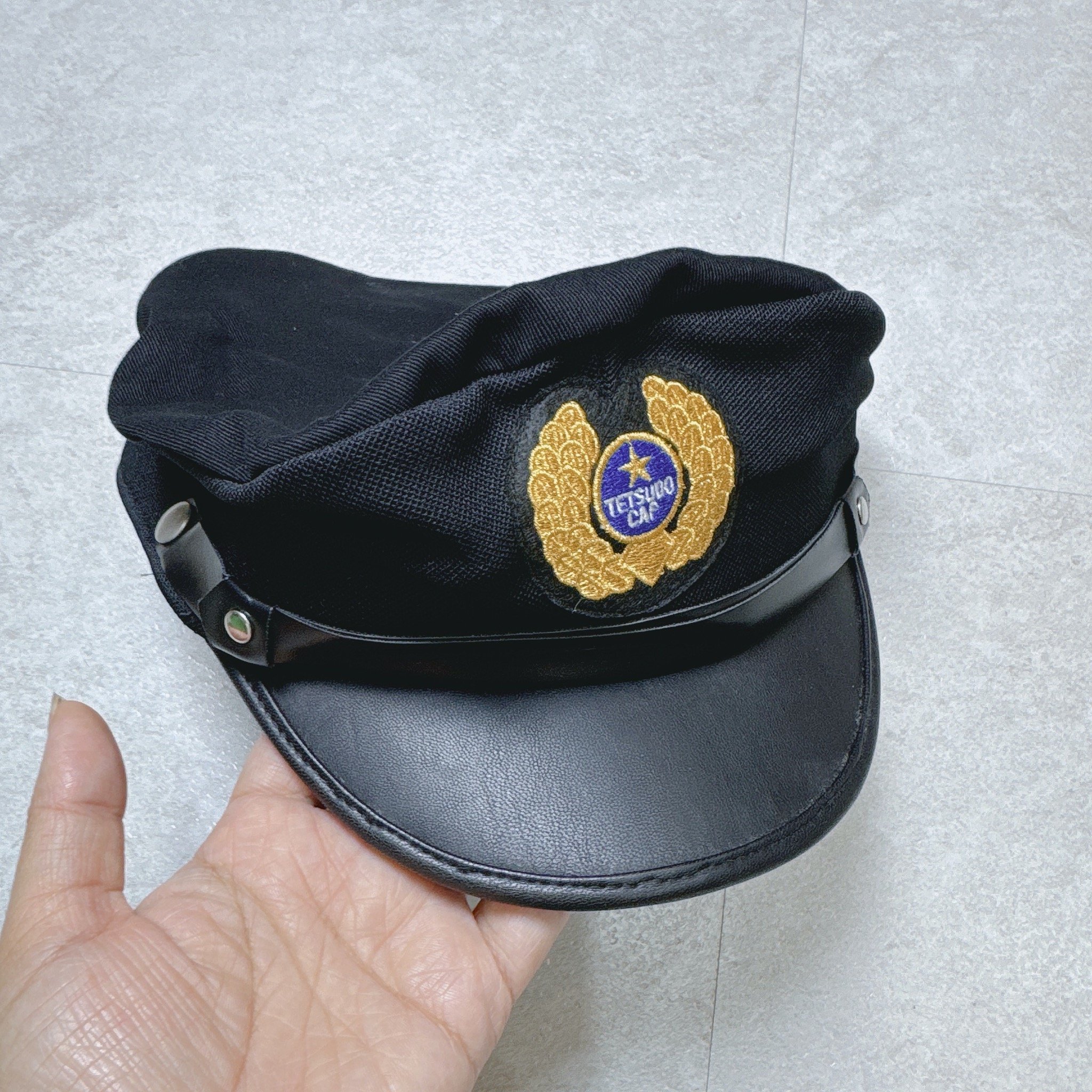 Mũ Tetsudo Cap xuất Nhật dư xịn màu đen cho bé size 6-10y