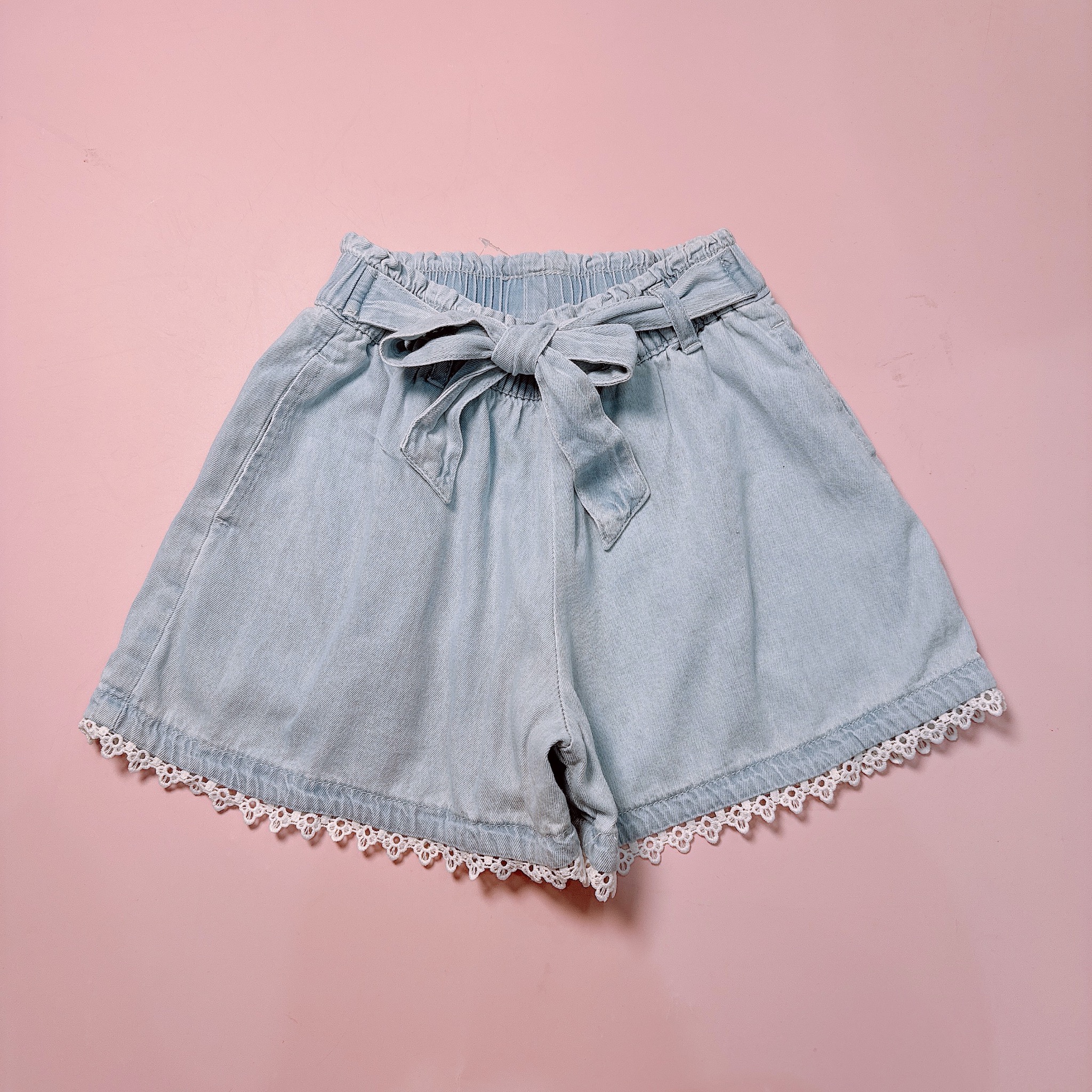 Quần short jean mềm Futurino xuất dư xịn 2 màu cho bé gái size 98-164