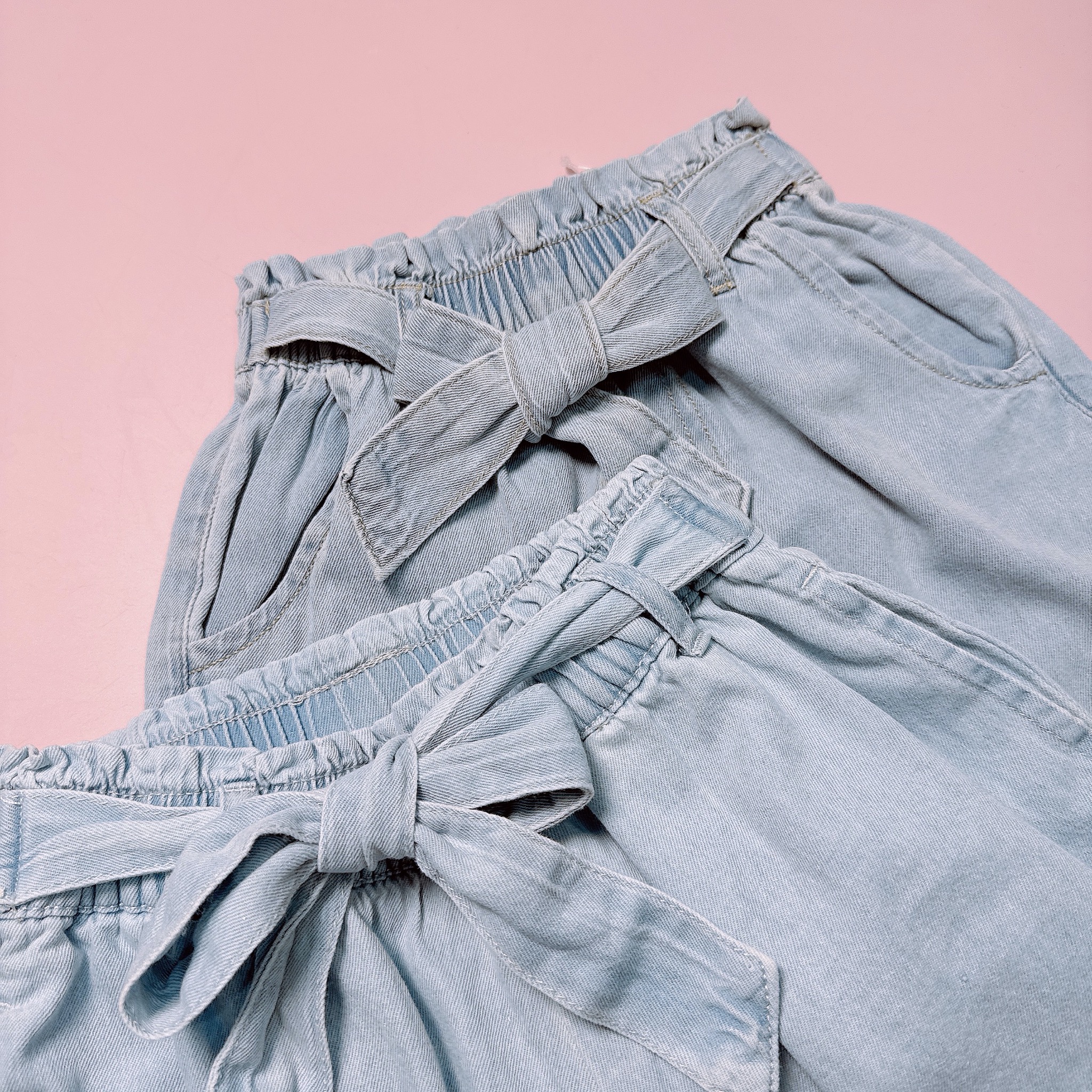 Quần short jean mềm Futurino xuất dư xịn 2 màu cho bé gái size 98-164