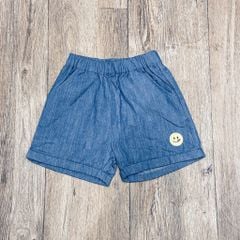 Quần short Moimoln jean giấy mỏng mềm mặt cười cho bé size 90-110