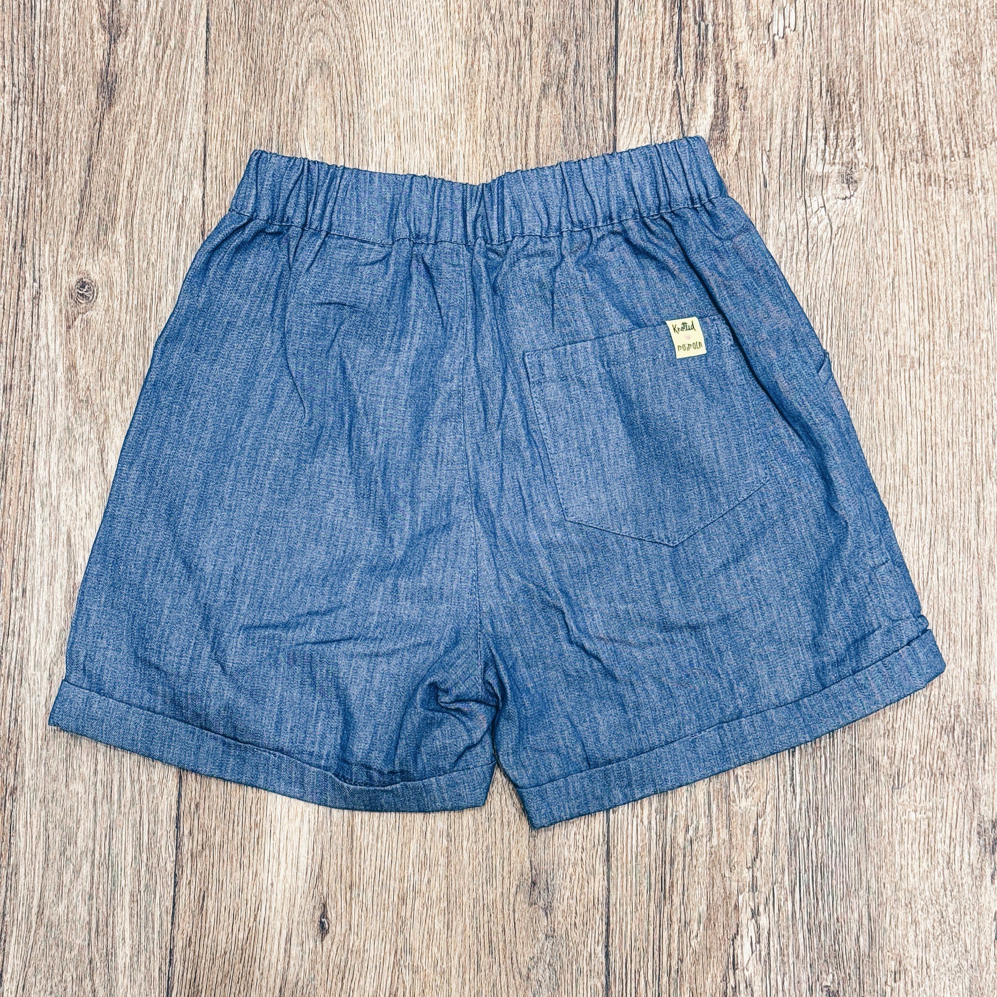 Quần short Moimoln jean giấy mỏng mềm mặt cười cho bé size 90-110