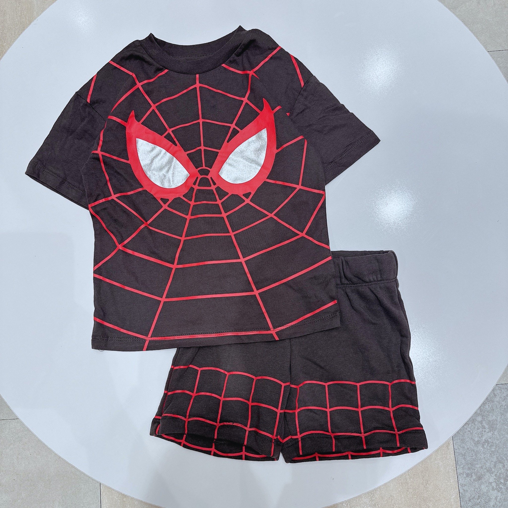 Bộ cotton dư xịn màu ghi hoạ tiết Spiderman cho bé trai size 2-10y