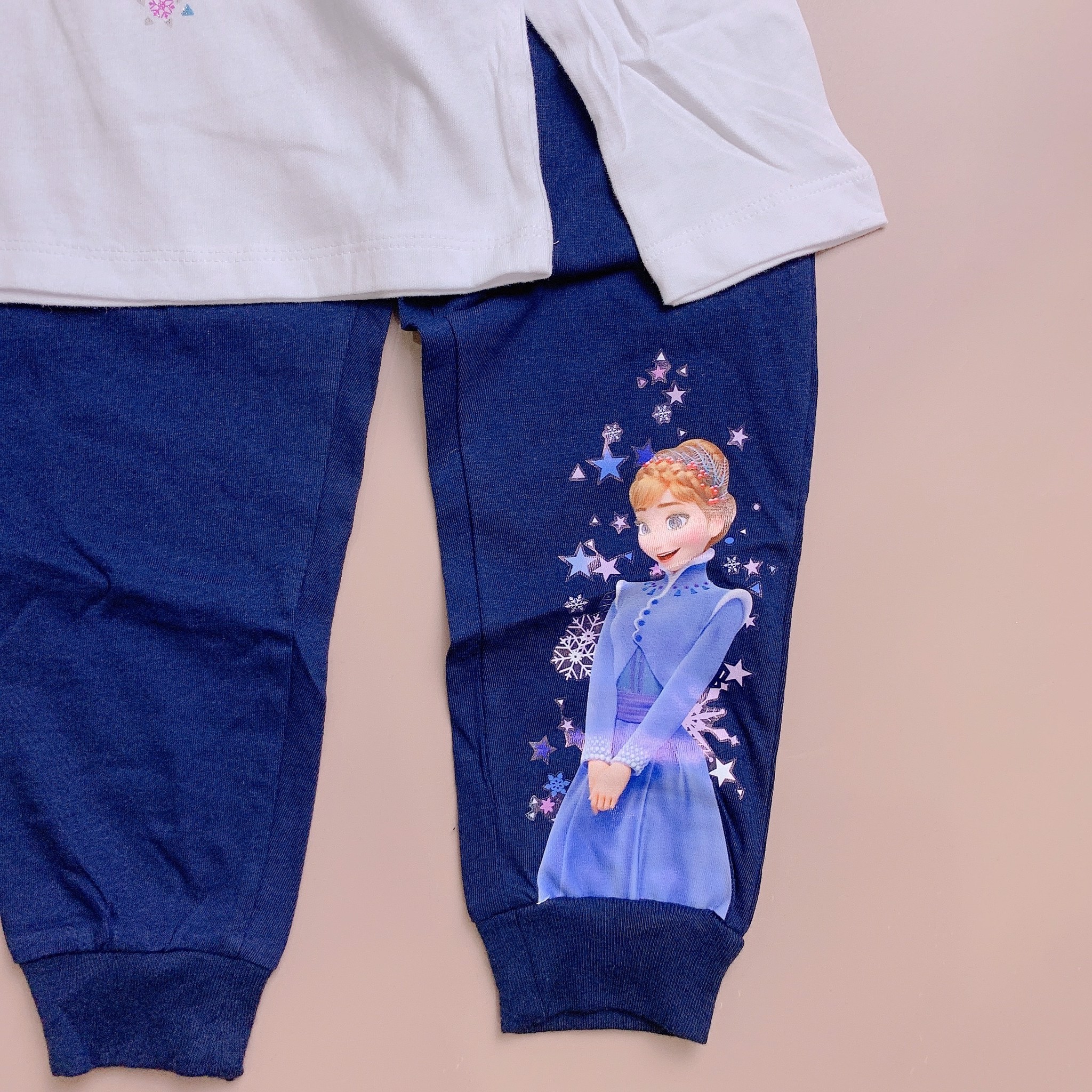 Bộ cotton dài tay HM trắng Elsa quần navy