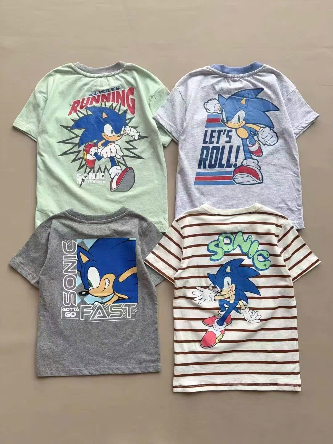Áo cotton Sonic dư xịn nhiều màu cho bé trai size 4-7y