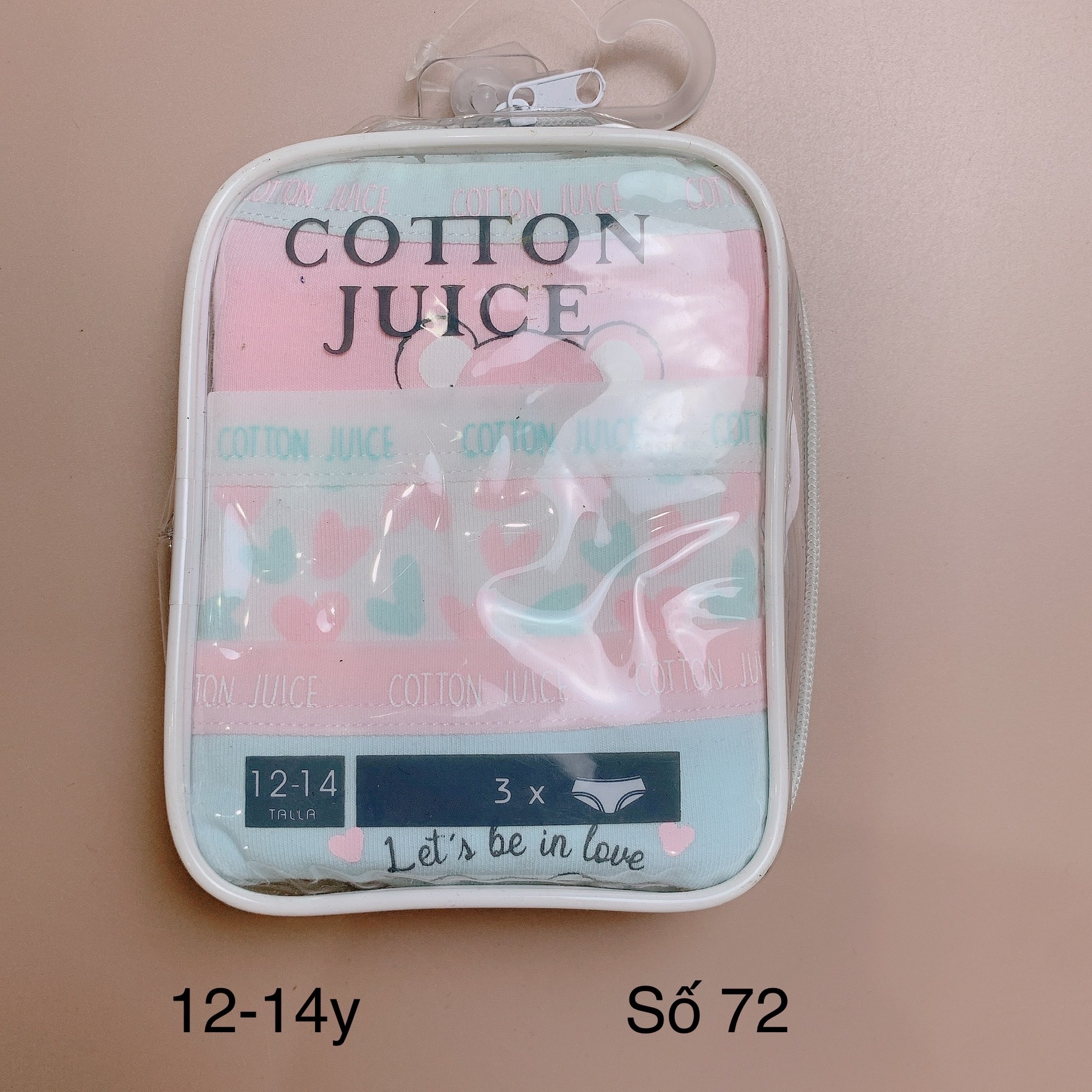 [12-14y] Set 3 quần chip Cotton Juice (số 61-72)