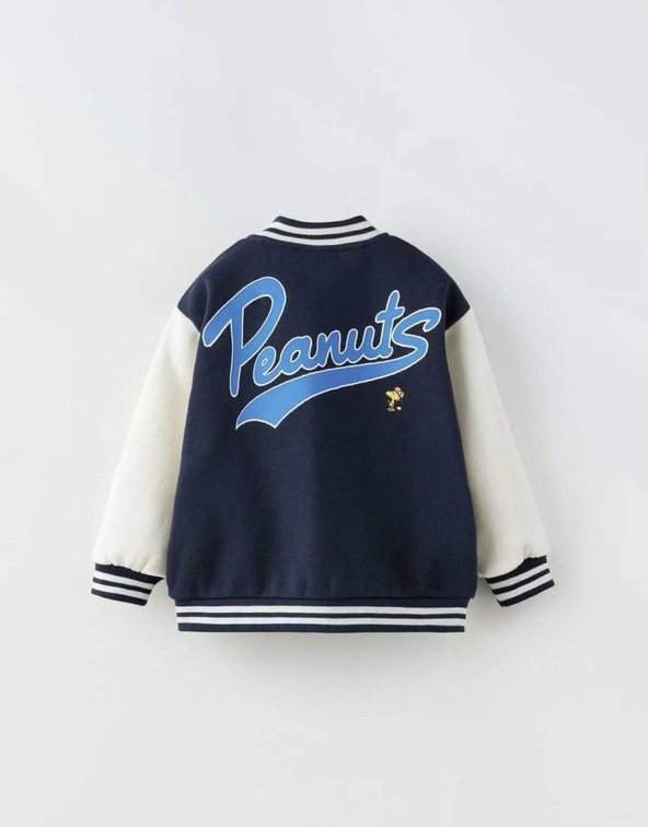 Áo khoác bomber Zara màu navy Snoopy Peanuts size 18m - 6y