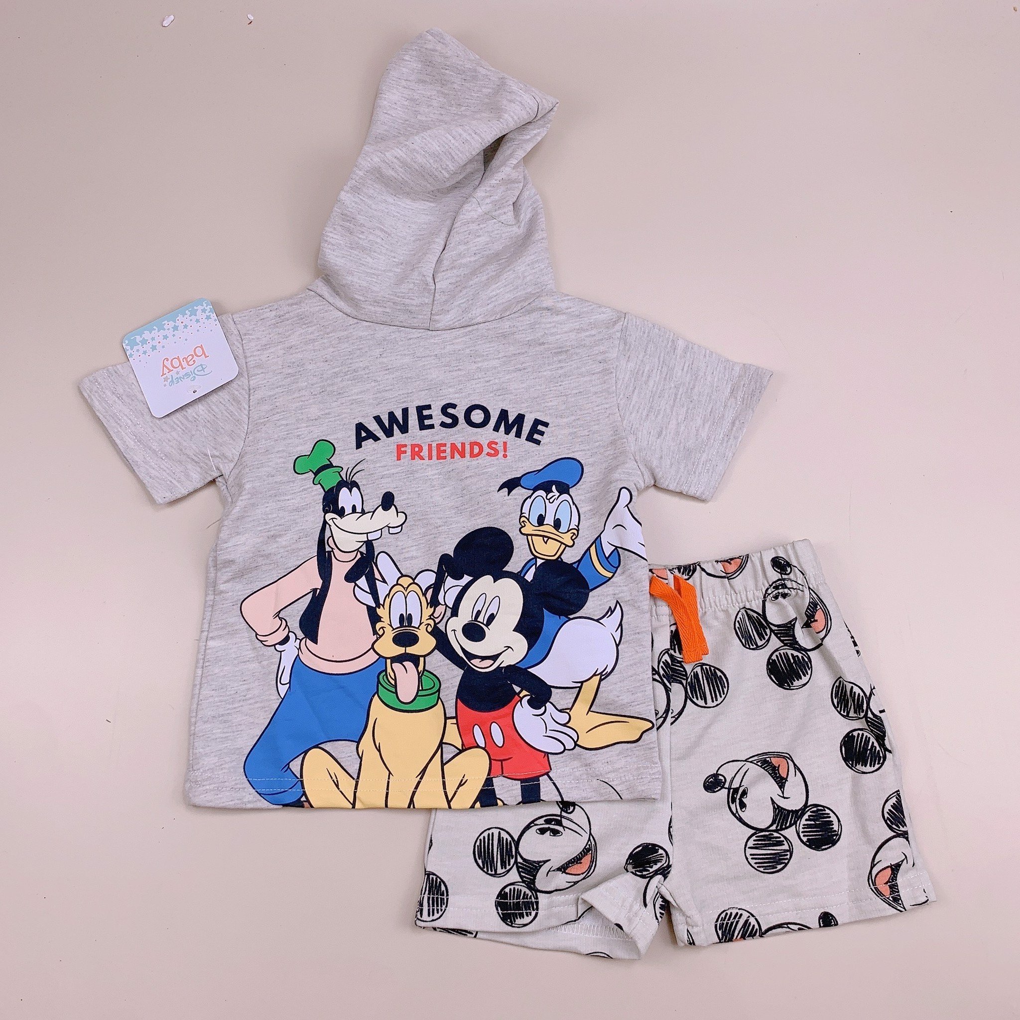 Bộ cotton Disney Baby áo có mũ nhiều hình BTBG