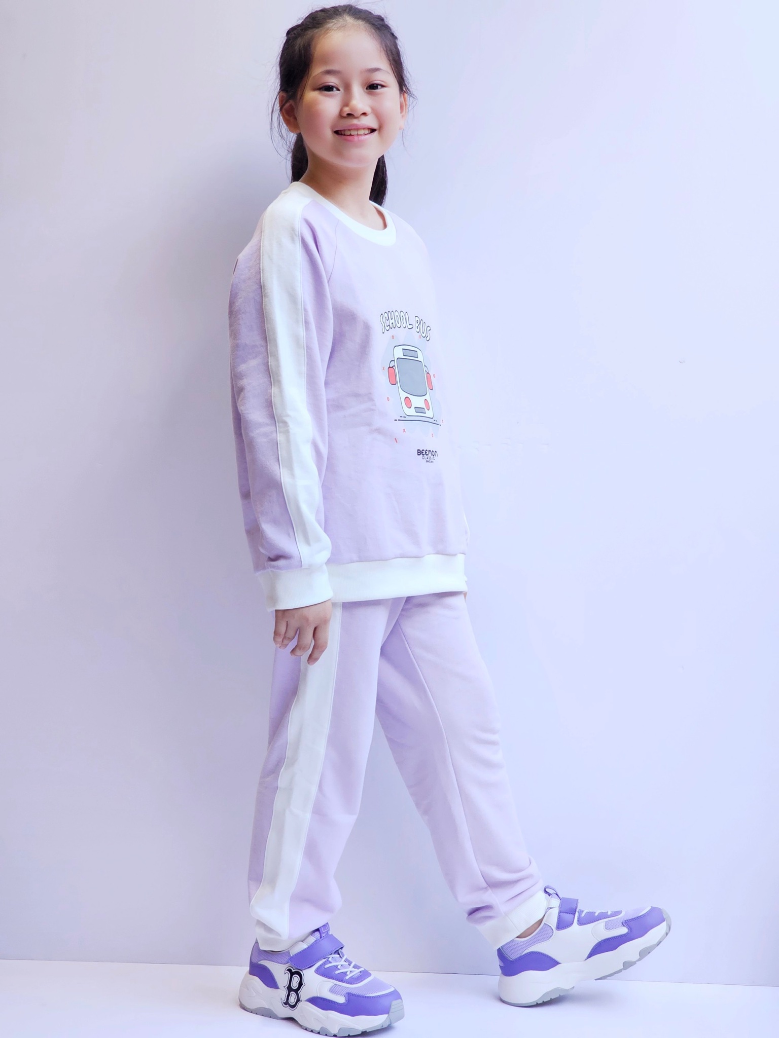 Bộ nỉ da cá Bee Mon School Bus 4 màu BTBG size 120 - 160